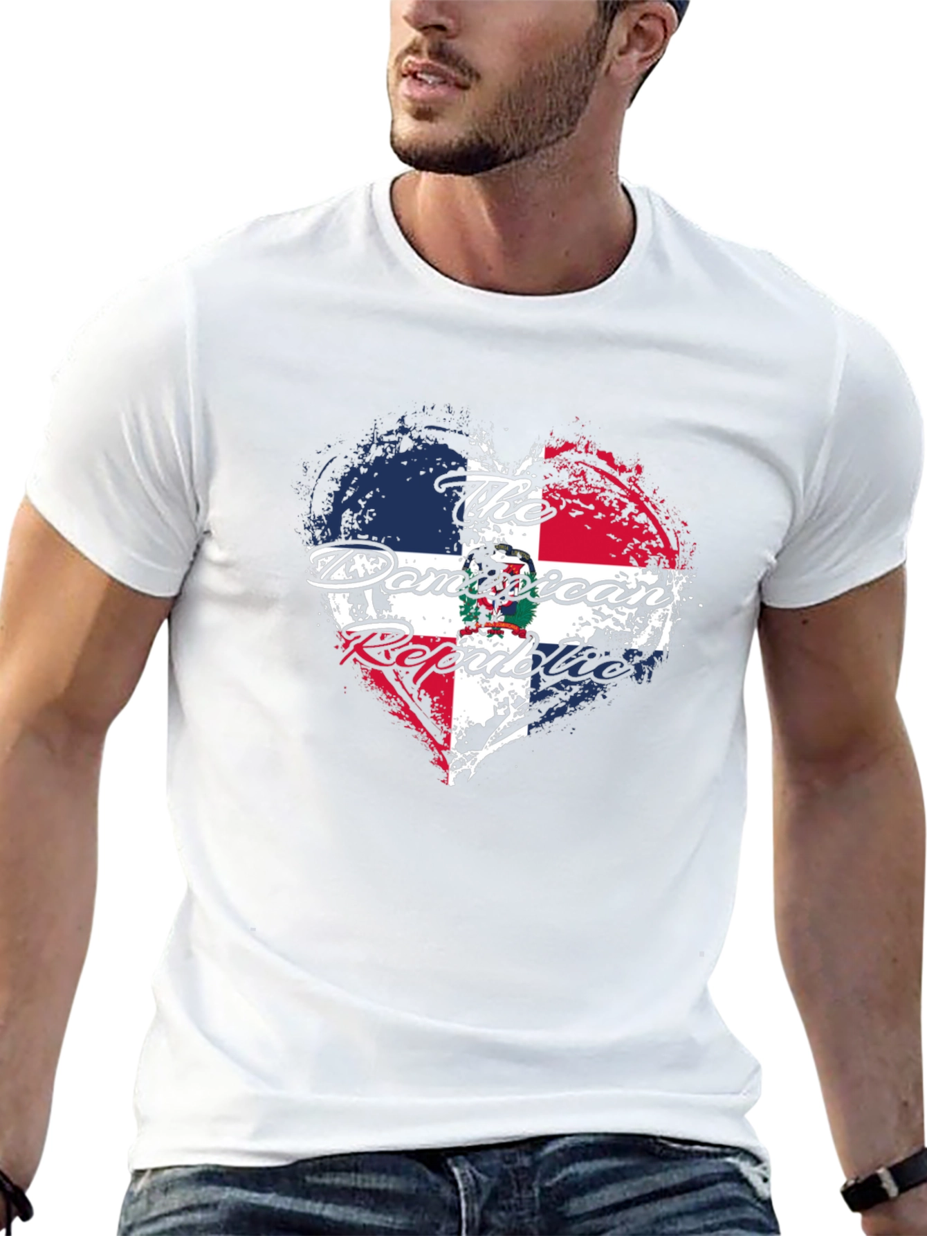 Dominican Republic Heart Flag T-Shirt