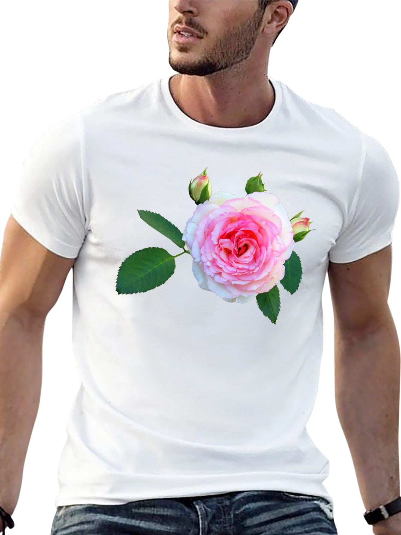 Floral Print Black T-Shirt
