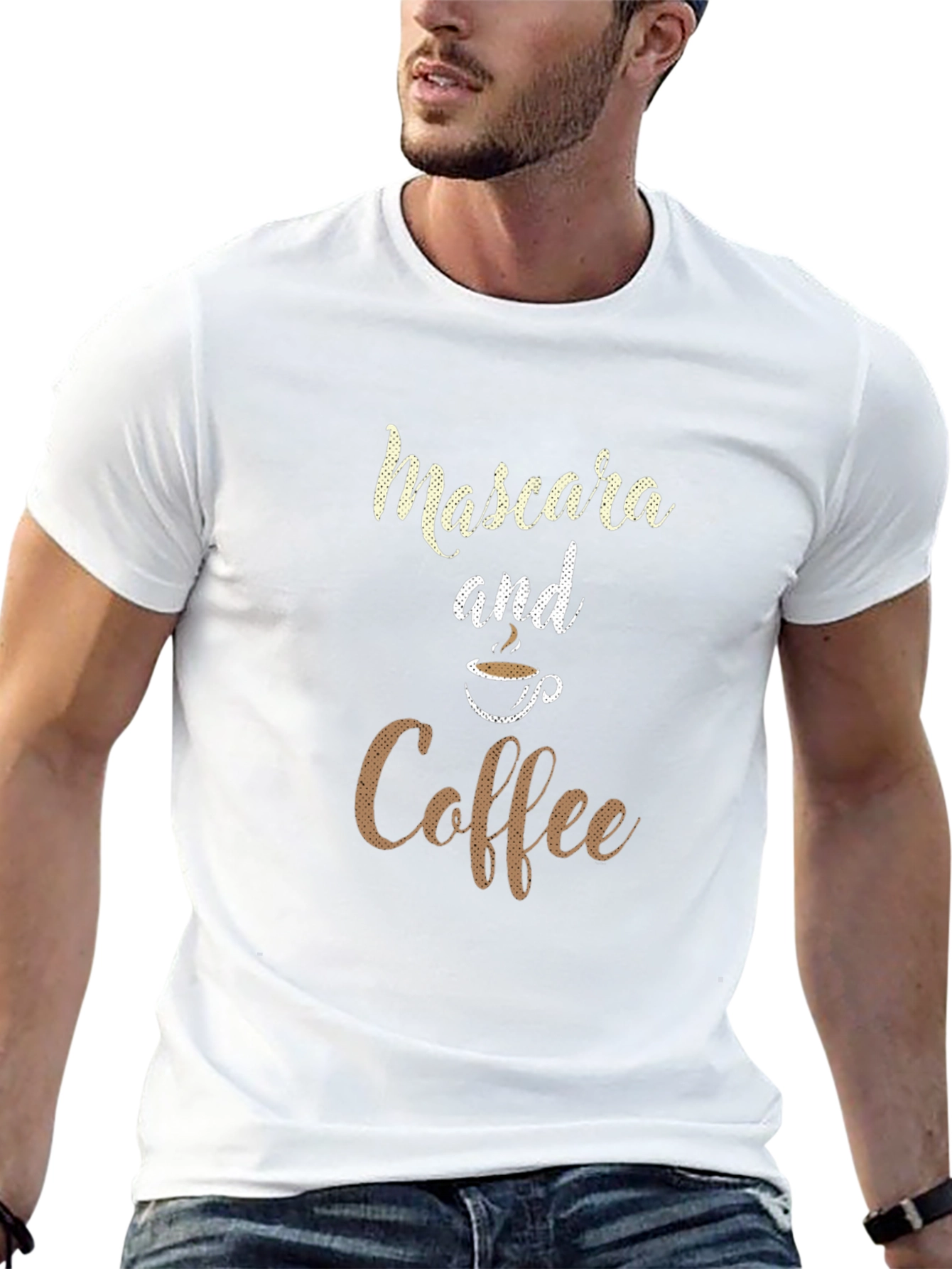 Mascara and Coffee Graphic T-Shirt