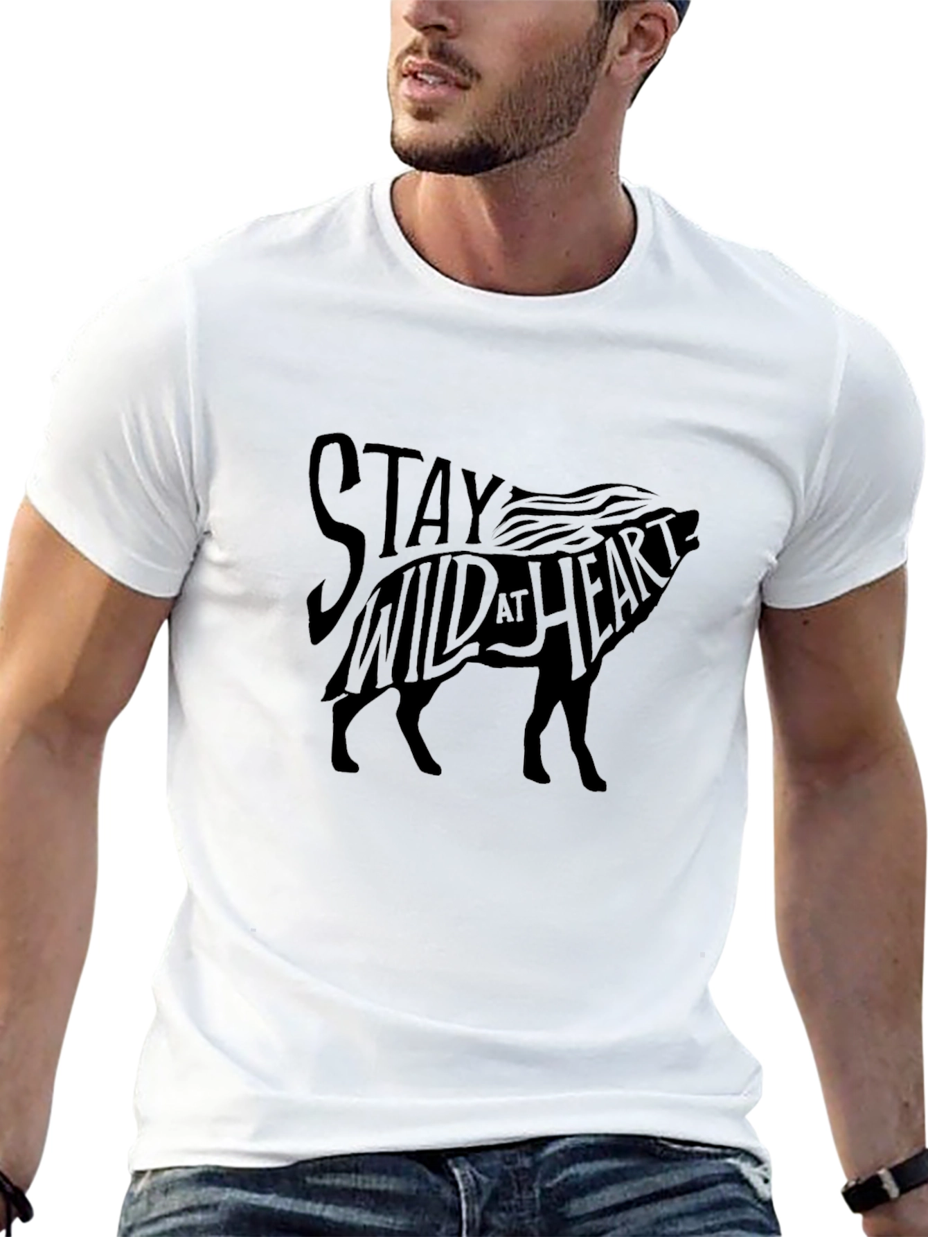 Stay Wild at Heart Graphic T-Shirt - Black