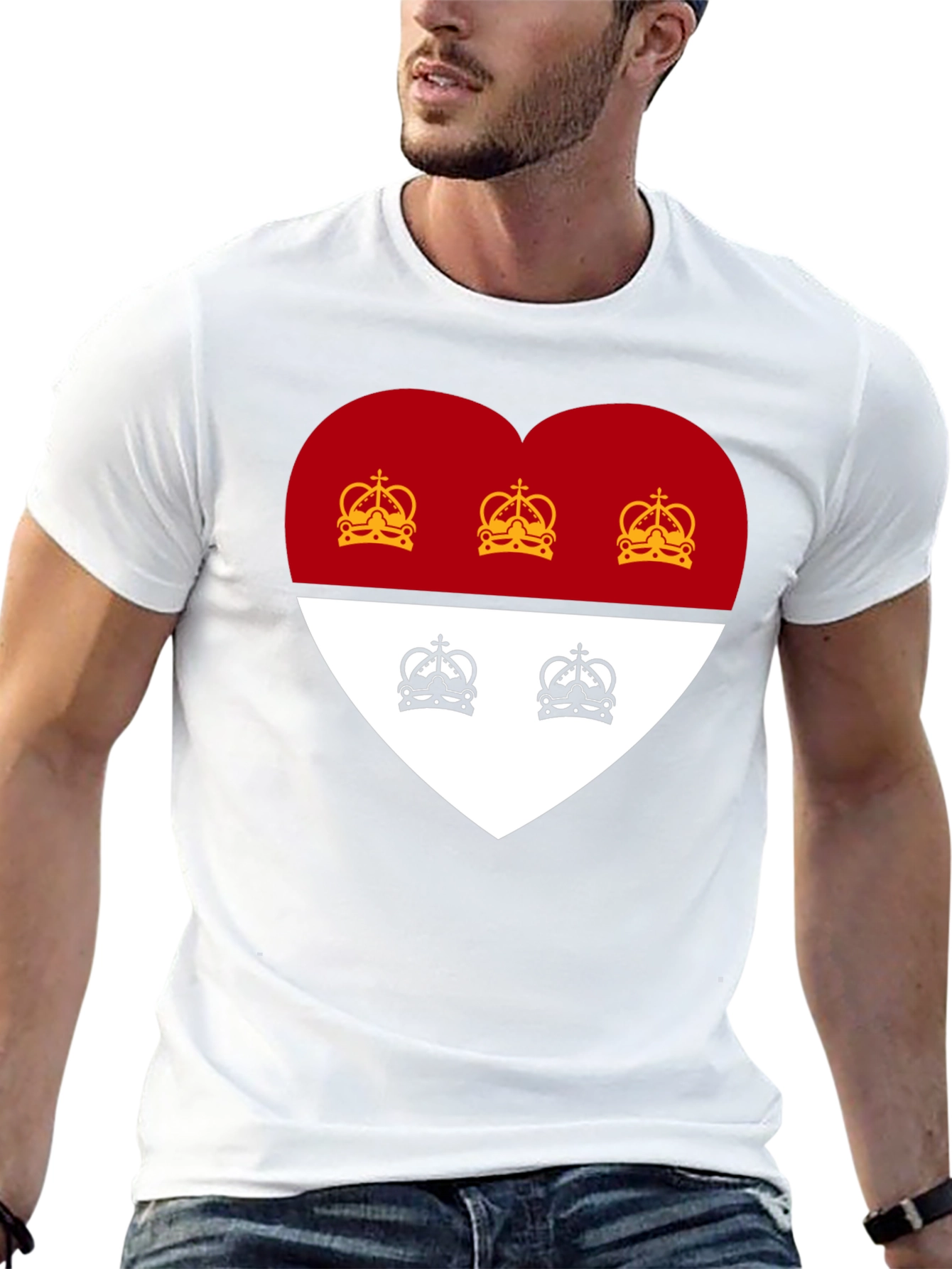 Heart Crest Graphic Tee - Stylish Black T-Shirt