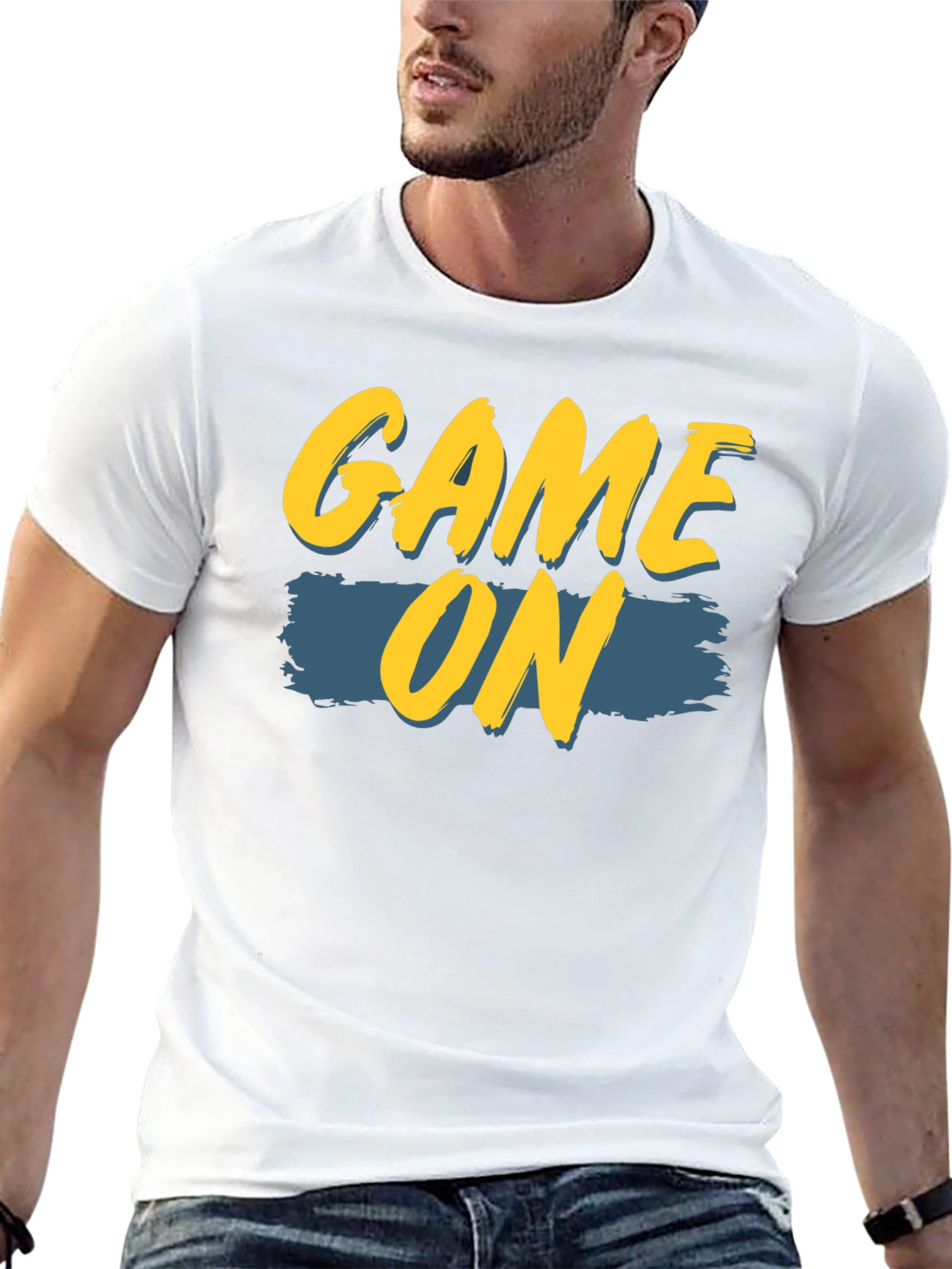 Game On Graphic Print Black T-Shirt