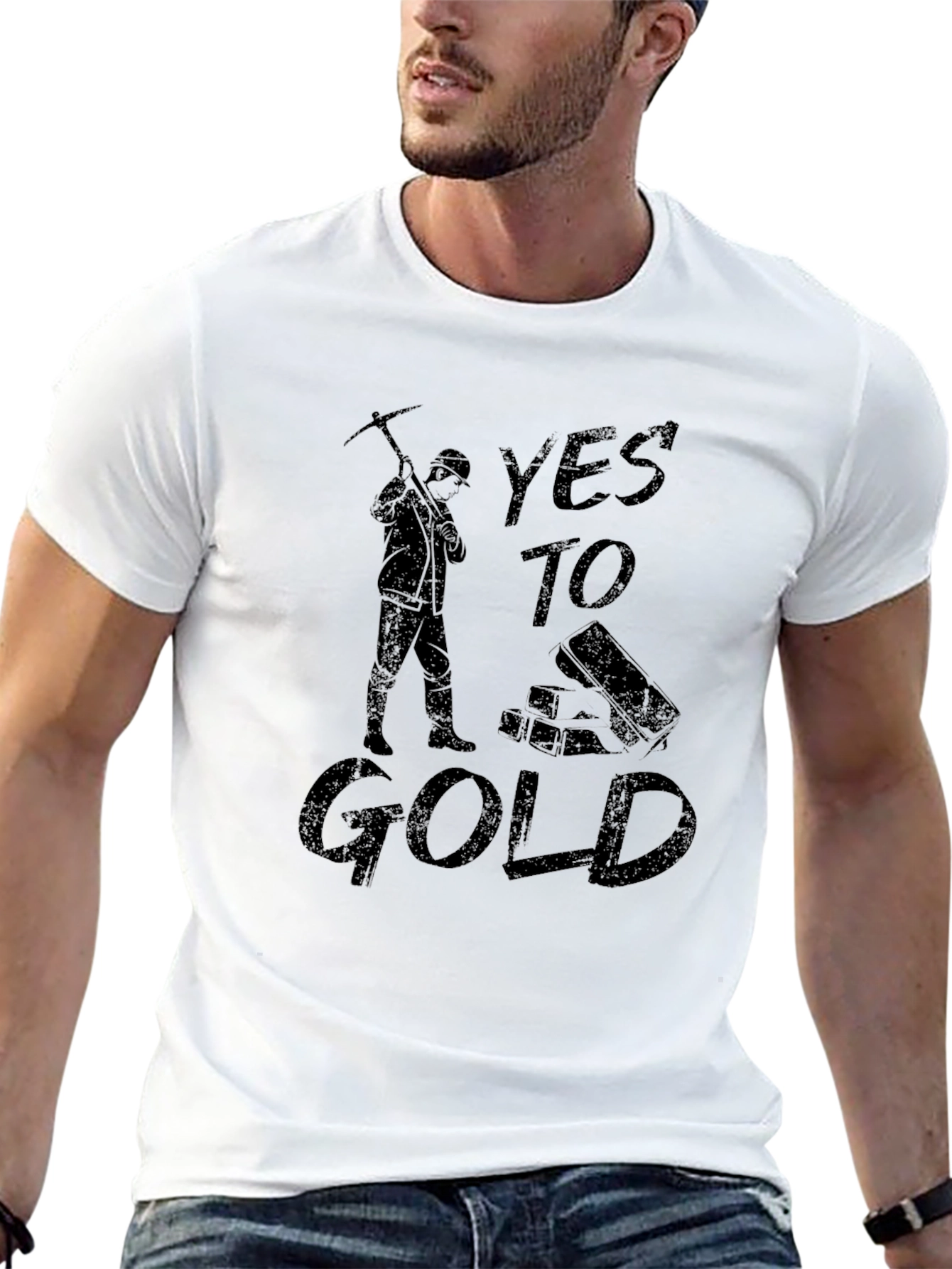 Yes to Gold Mens T-Shirt - Miner Graphic Tee