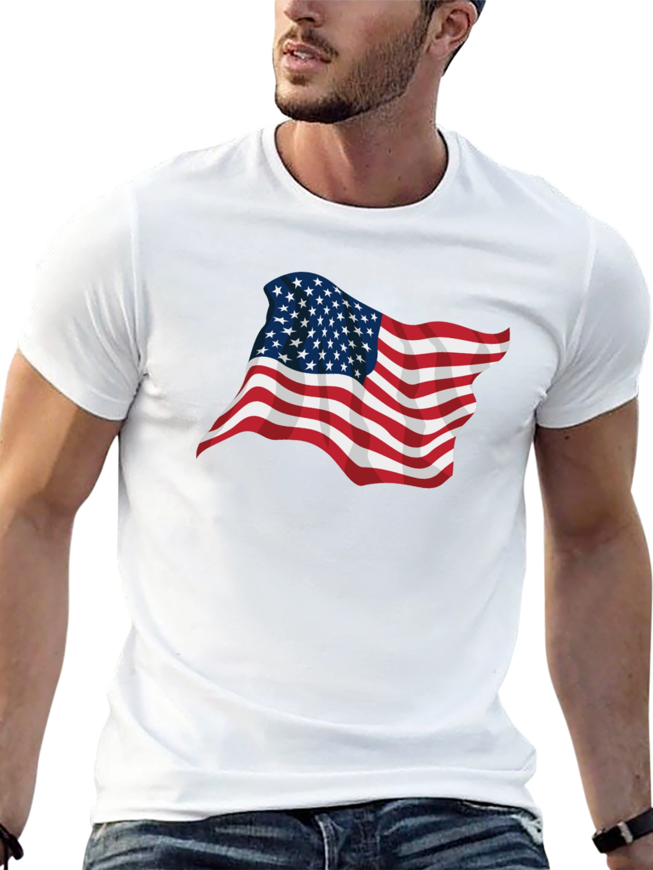 American Flag Graphic Black T-Shirt