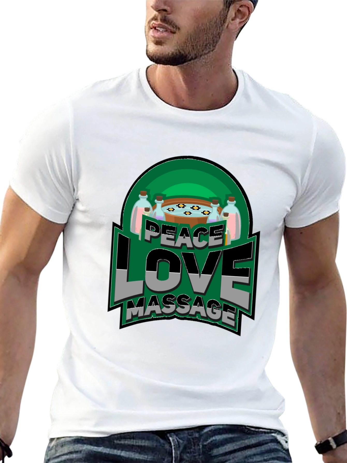 Peace Love Massage Graphic T-Shirt