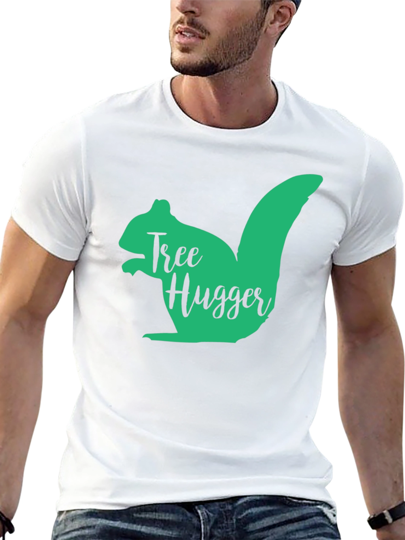 Tree Hugger Squirrel Graphic T-Shirt