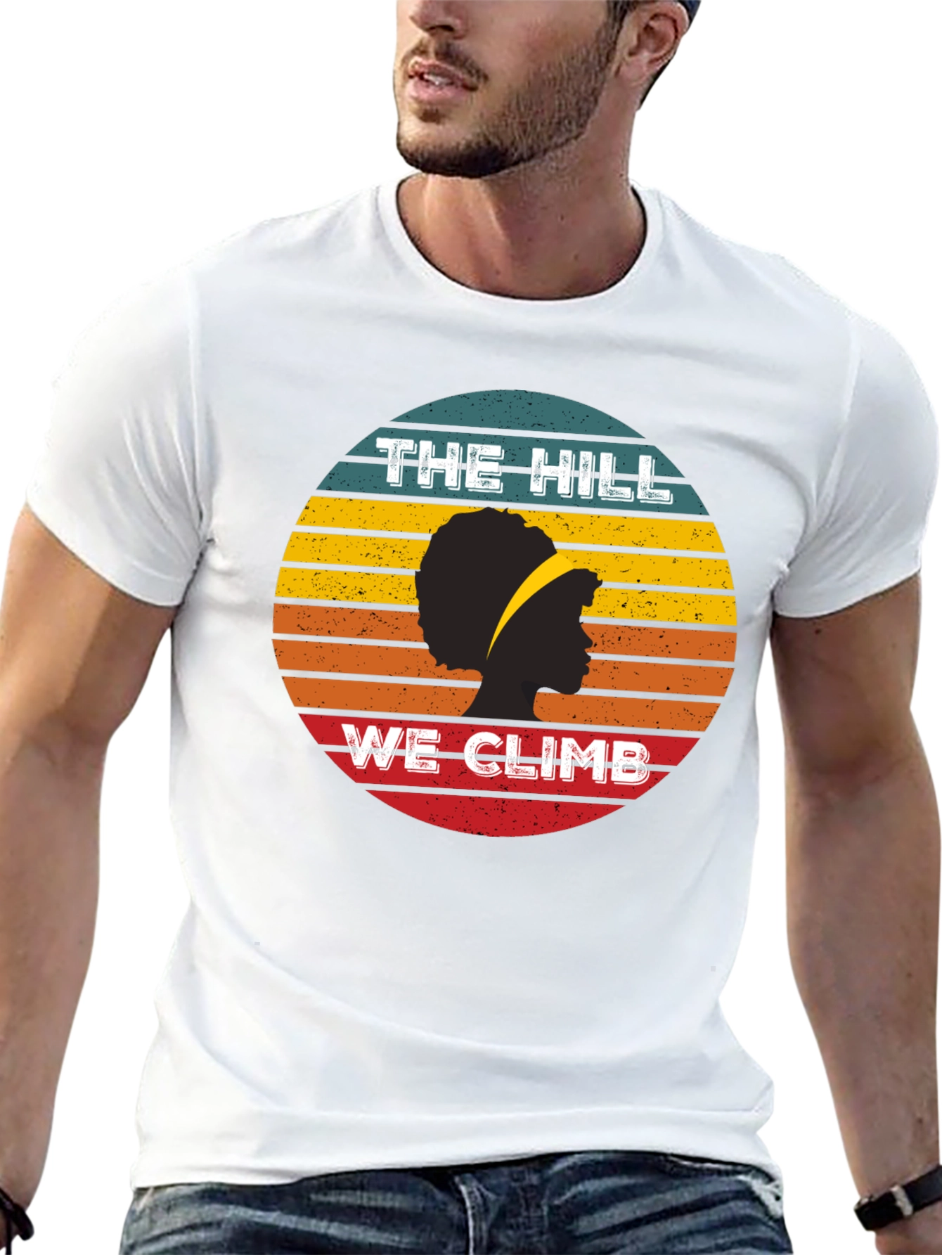 The Hill We Climb T-Shirt - Retro Sunset Design