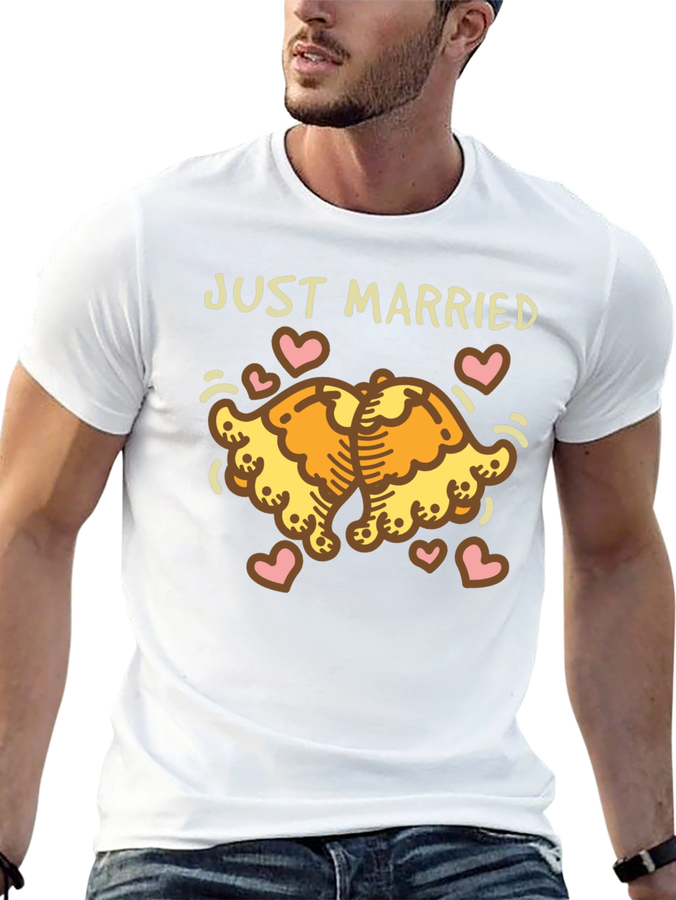 Just Married Cartoon Bear Couple T-Shirt