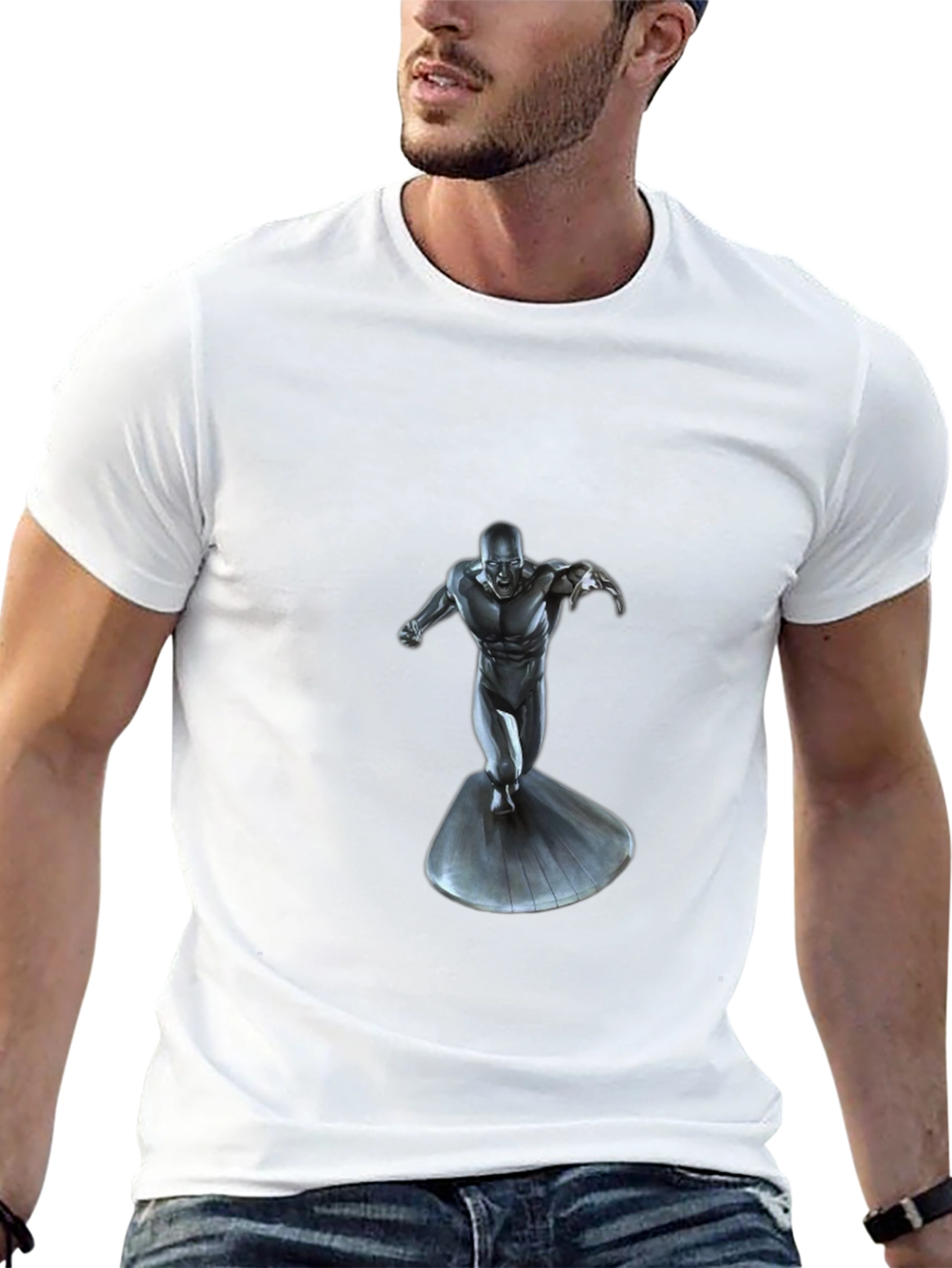 Silver Surfer Graphic Black T-Shirt