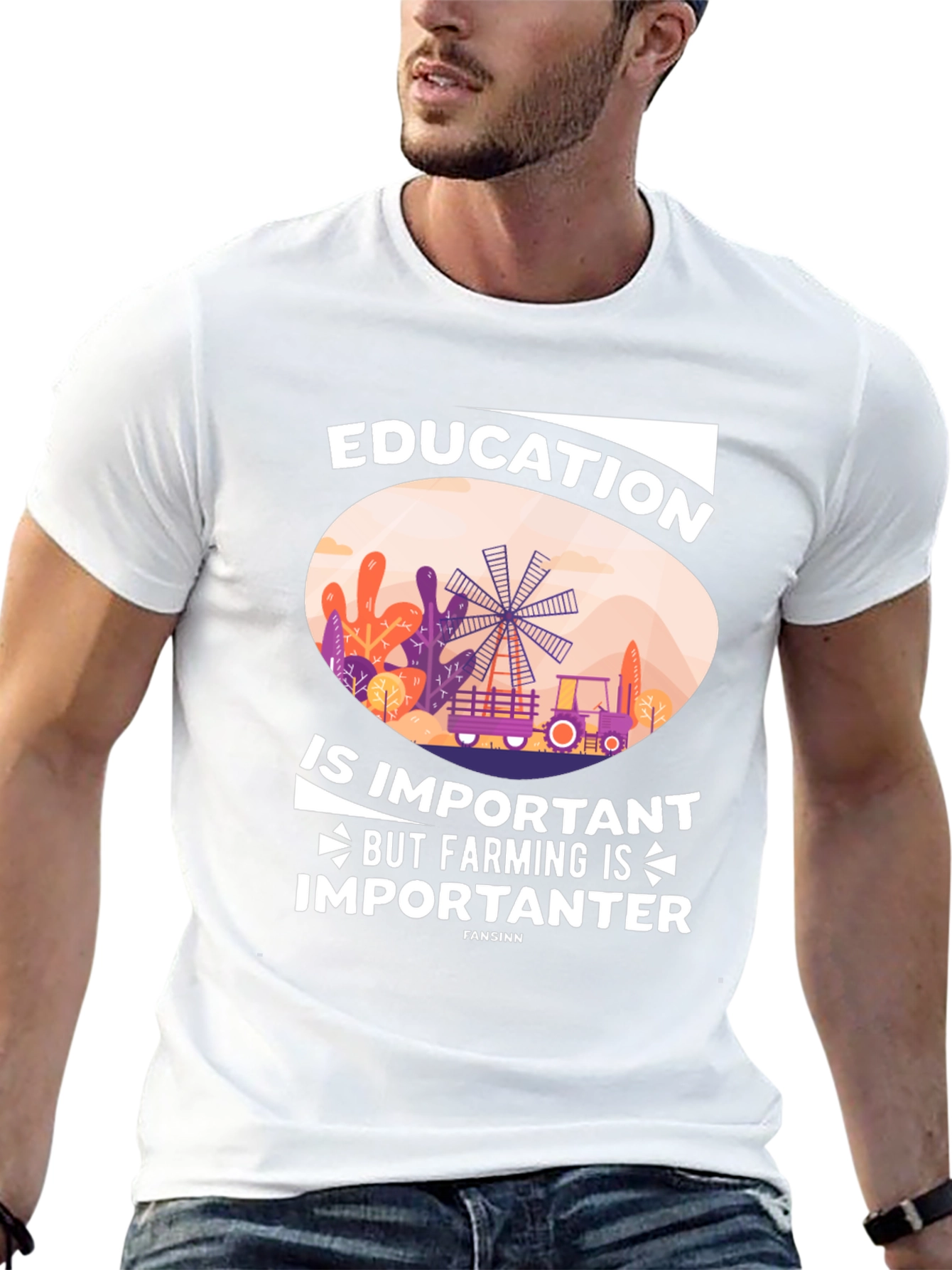 Education vs. Farming Graphic Tee