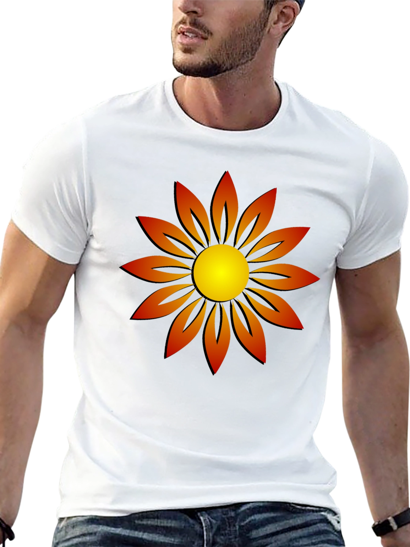 Sunflower Graphic T-Shirt Black Cotton Tee