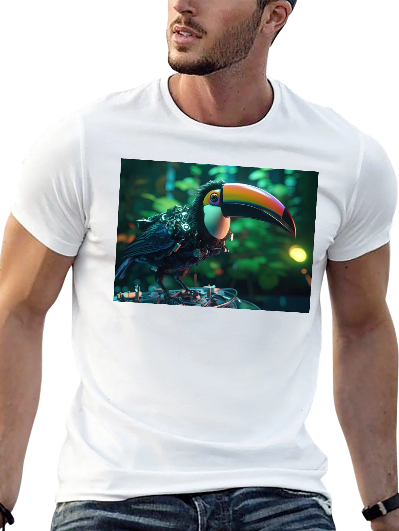 Cyber Toucan T-Shirt - Unique Graphic Print