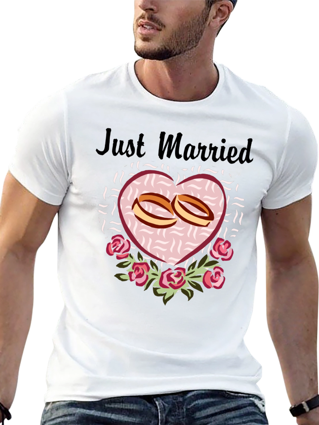 Just Married Graphic Tee - Black