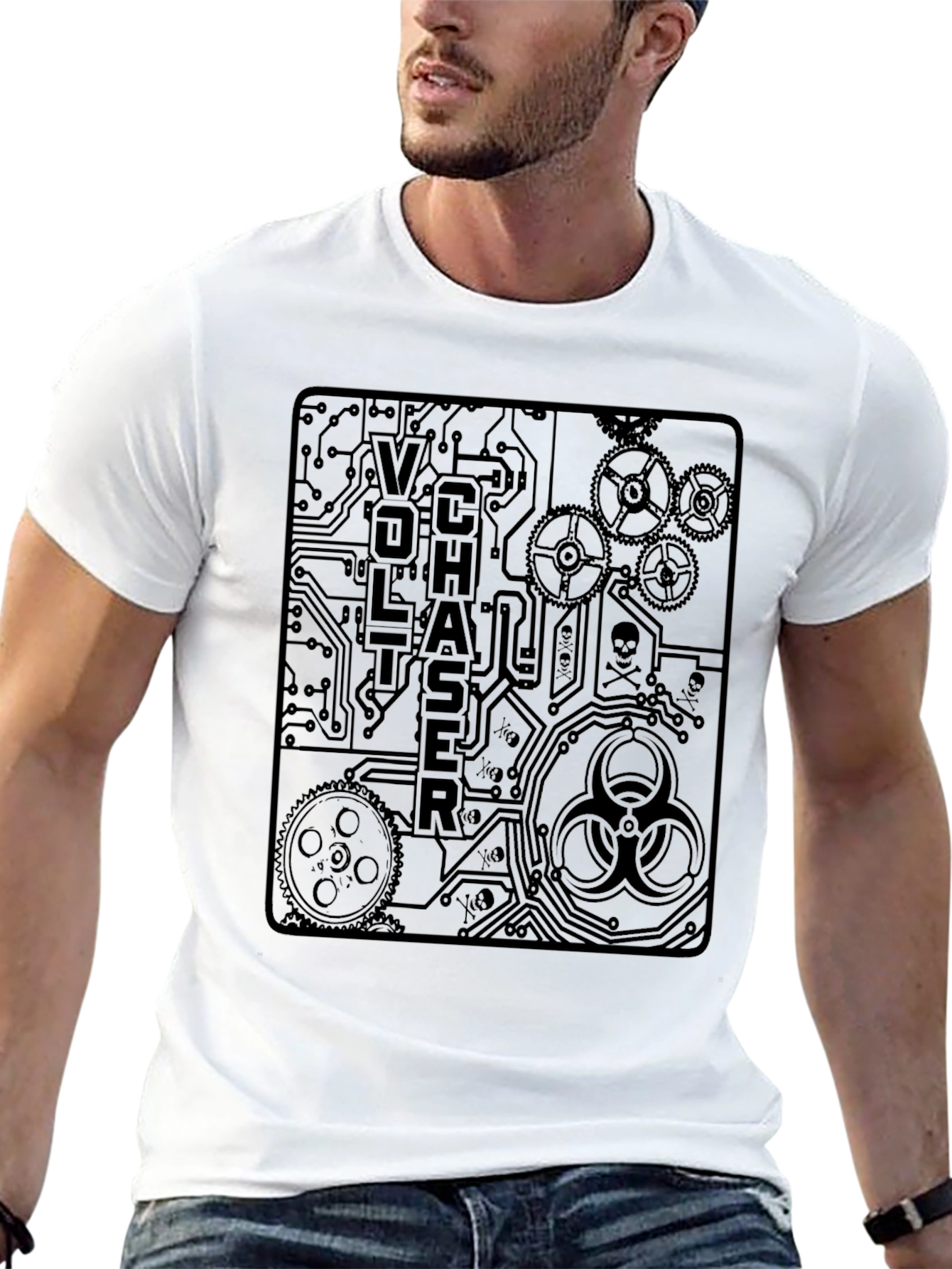 Voltchaser Graphic Print T-Shirt - Steampunk Style