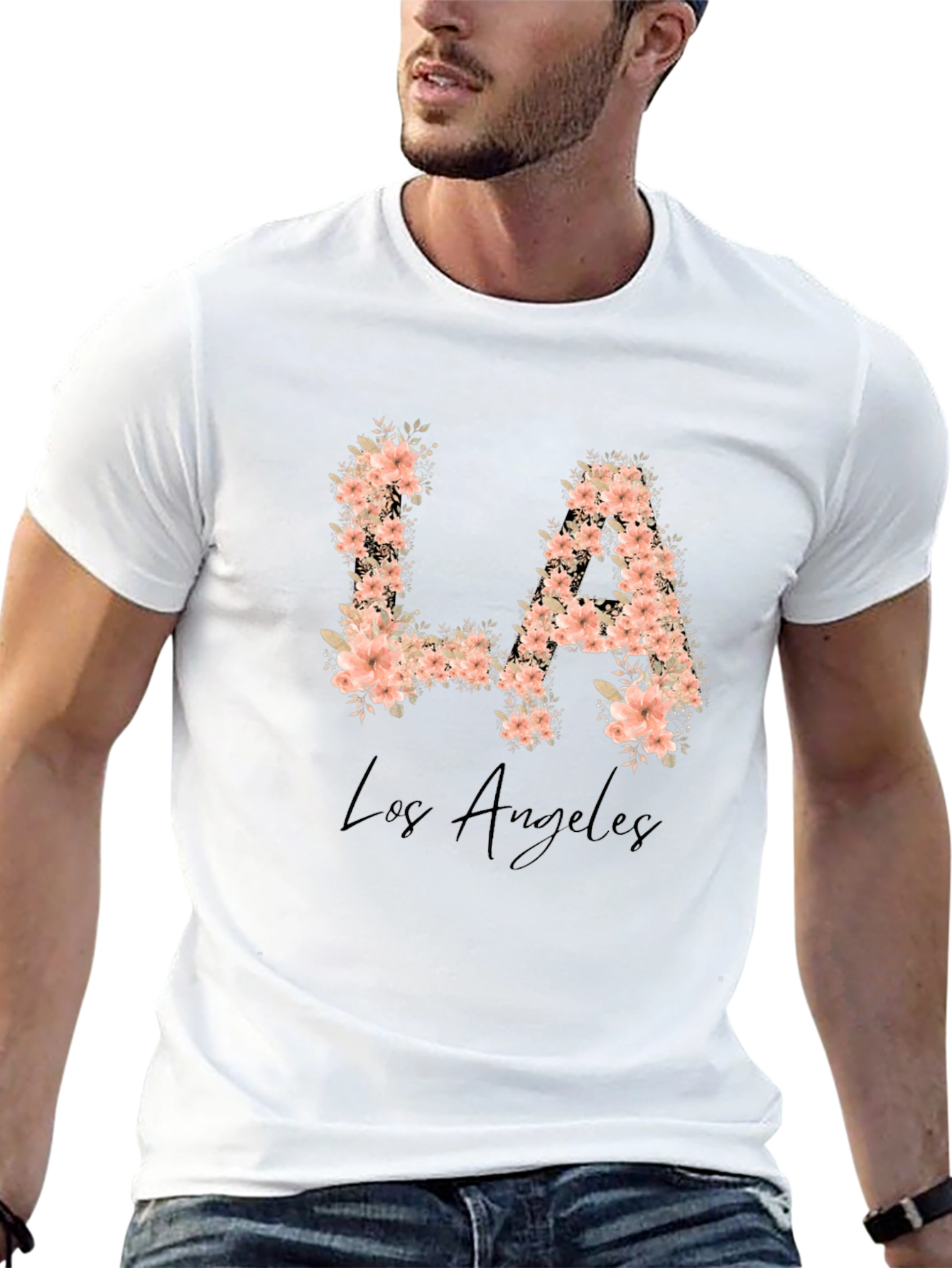Floral LA Los Angeles Graphic T-Shirt