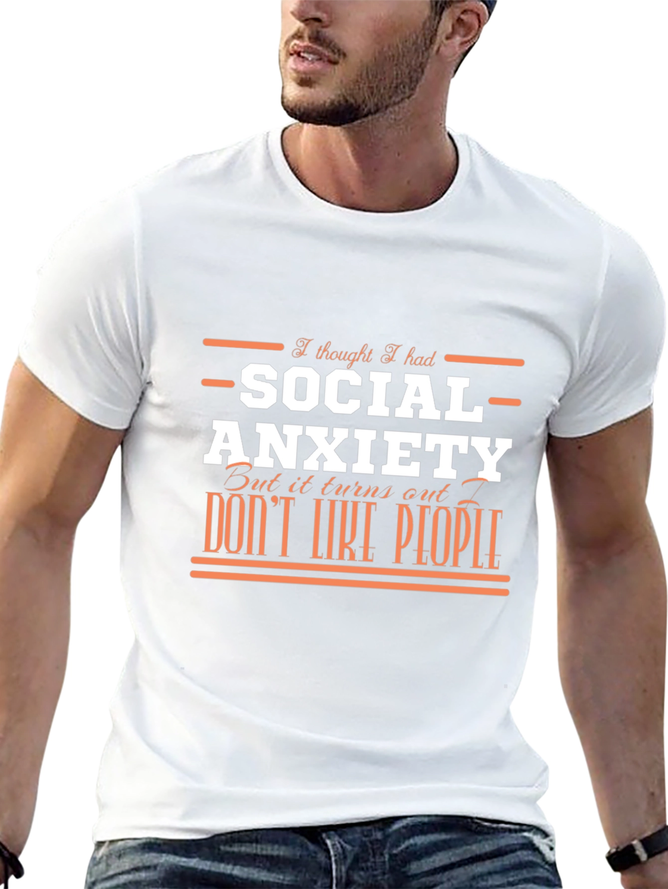 Social Anxiety Graphic T-Shirt Humor Tee