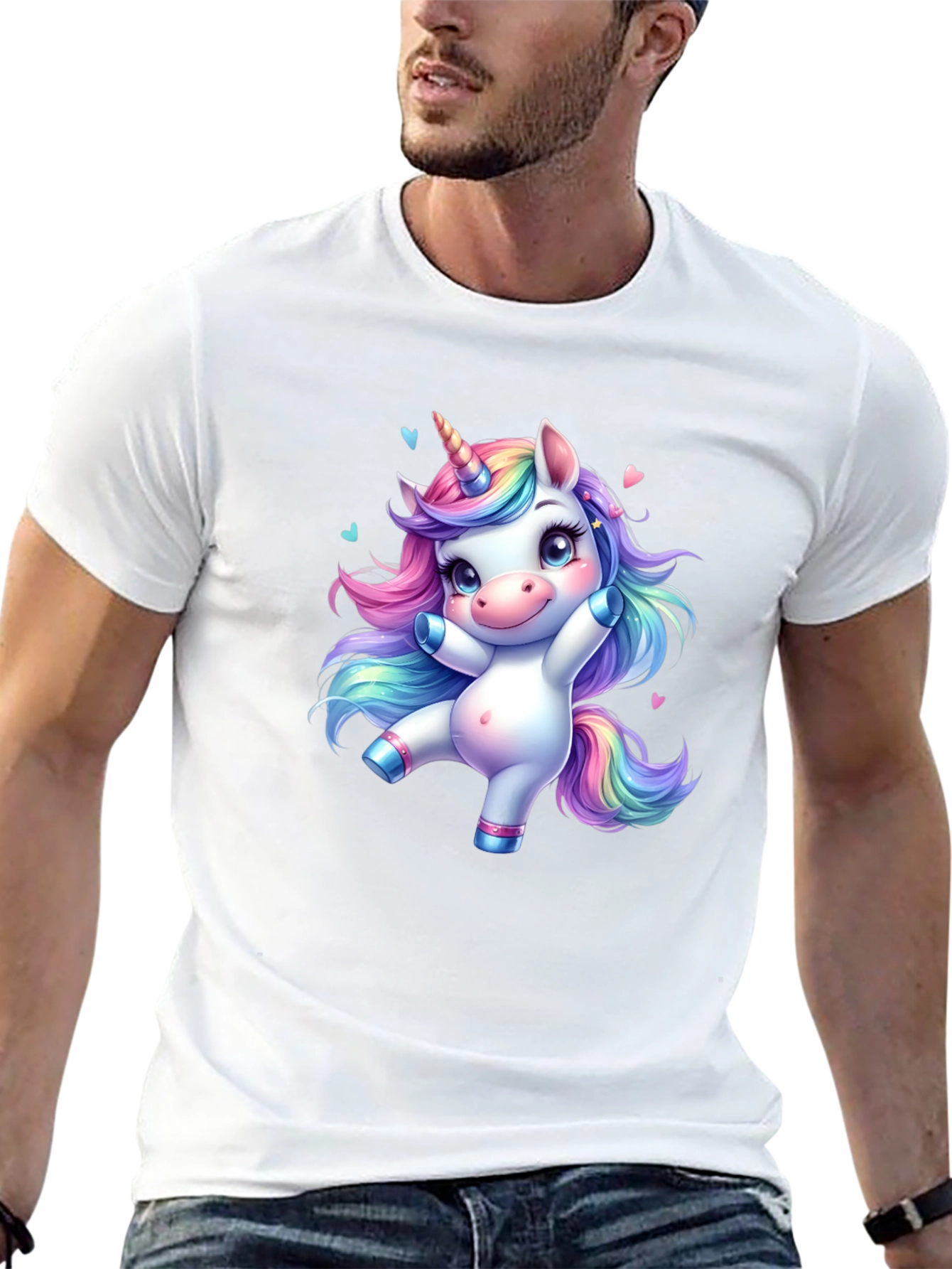 Cute Unicorn Black T-Shirt