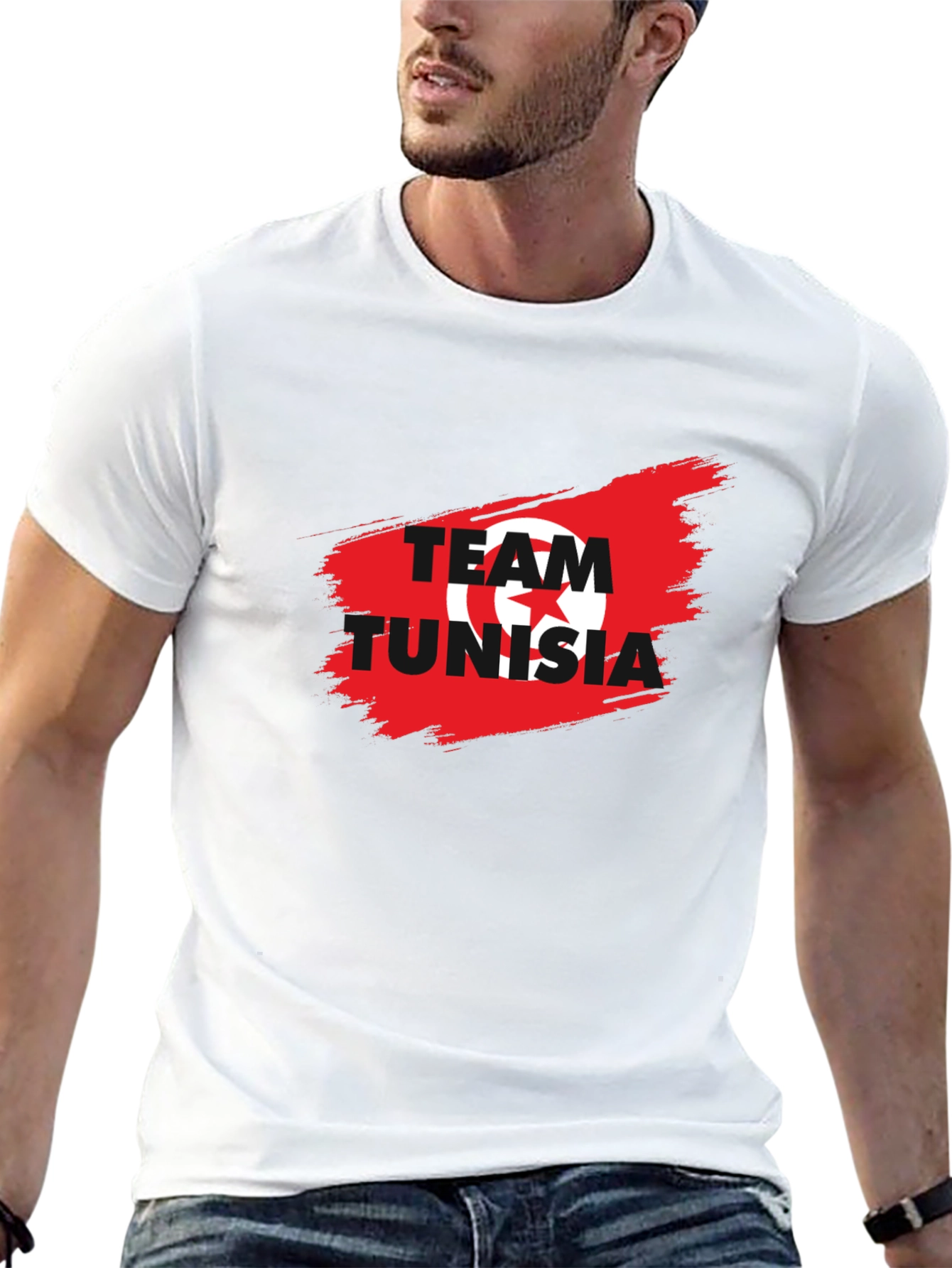 Team Tunisia Graphic T-Shirt - Black Cotton Tee