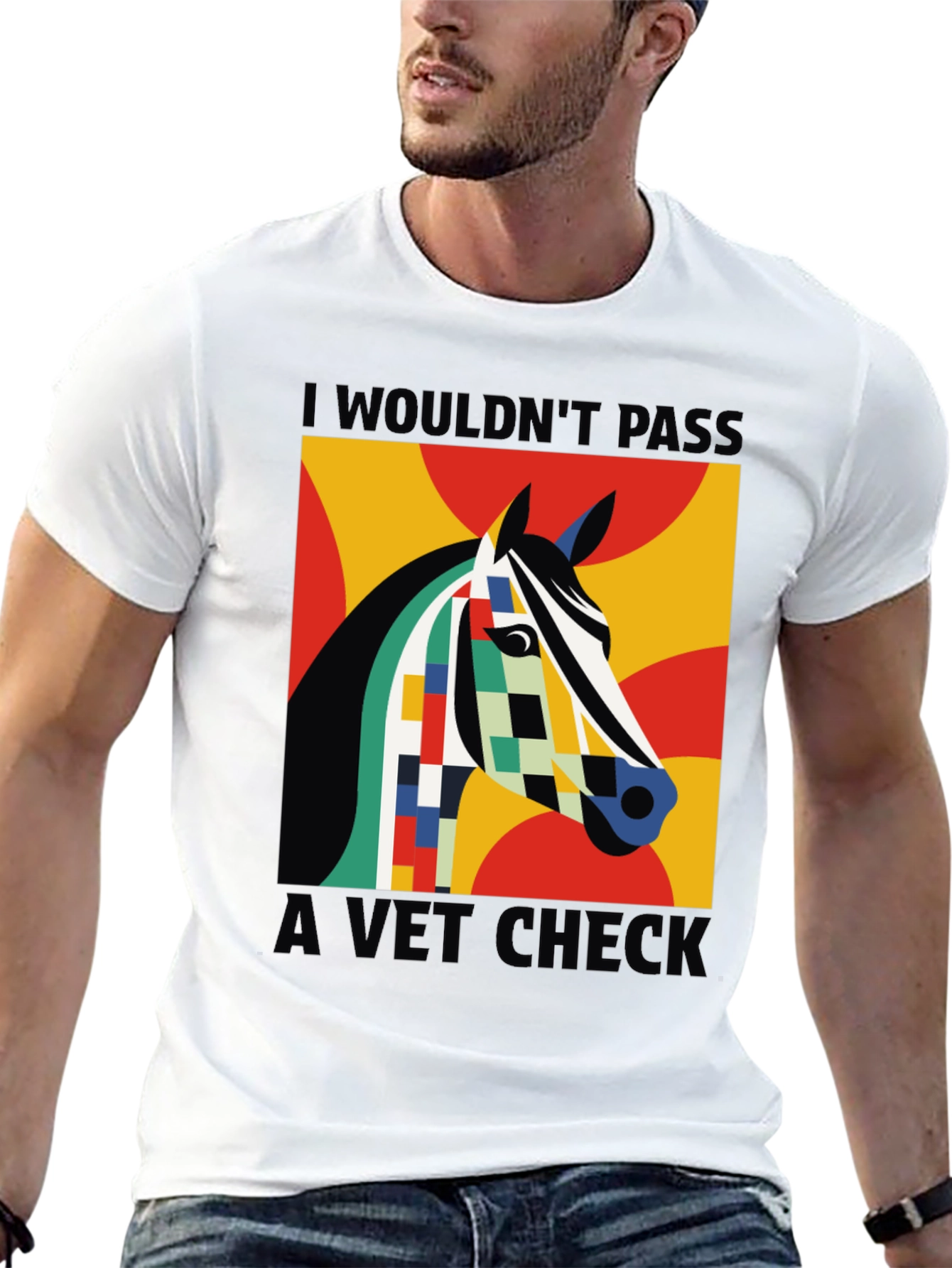 Abstract Horse Vet Check Tee