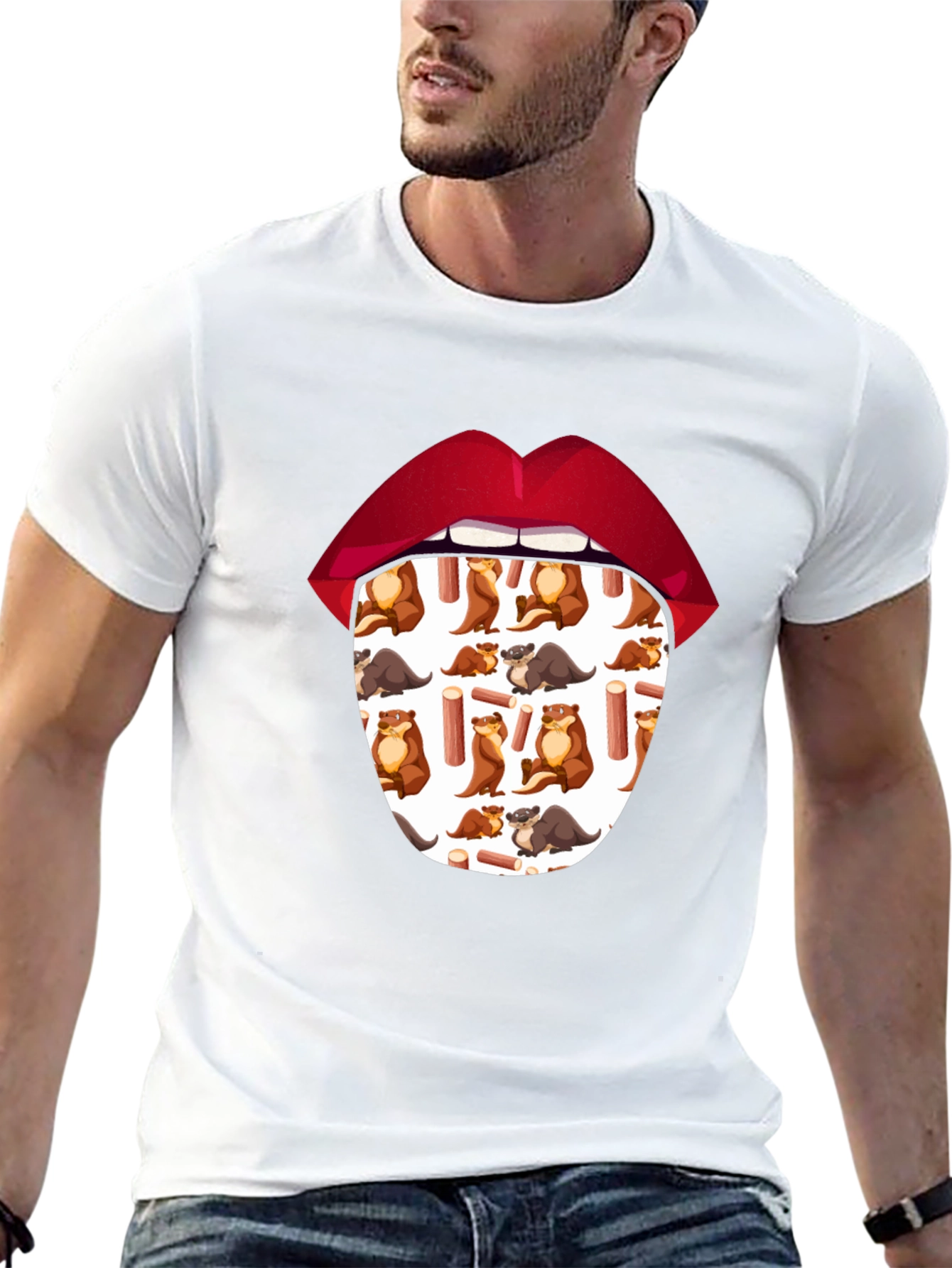 Otter Tongue T-Shirt - Unique Graphic Tee