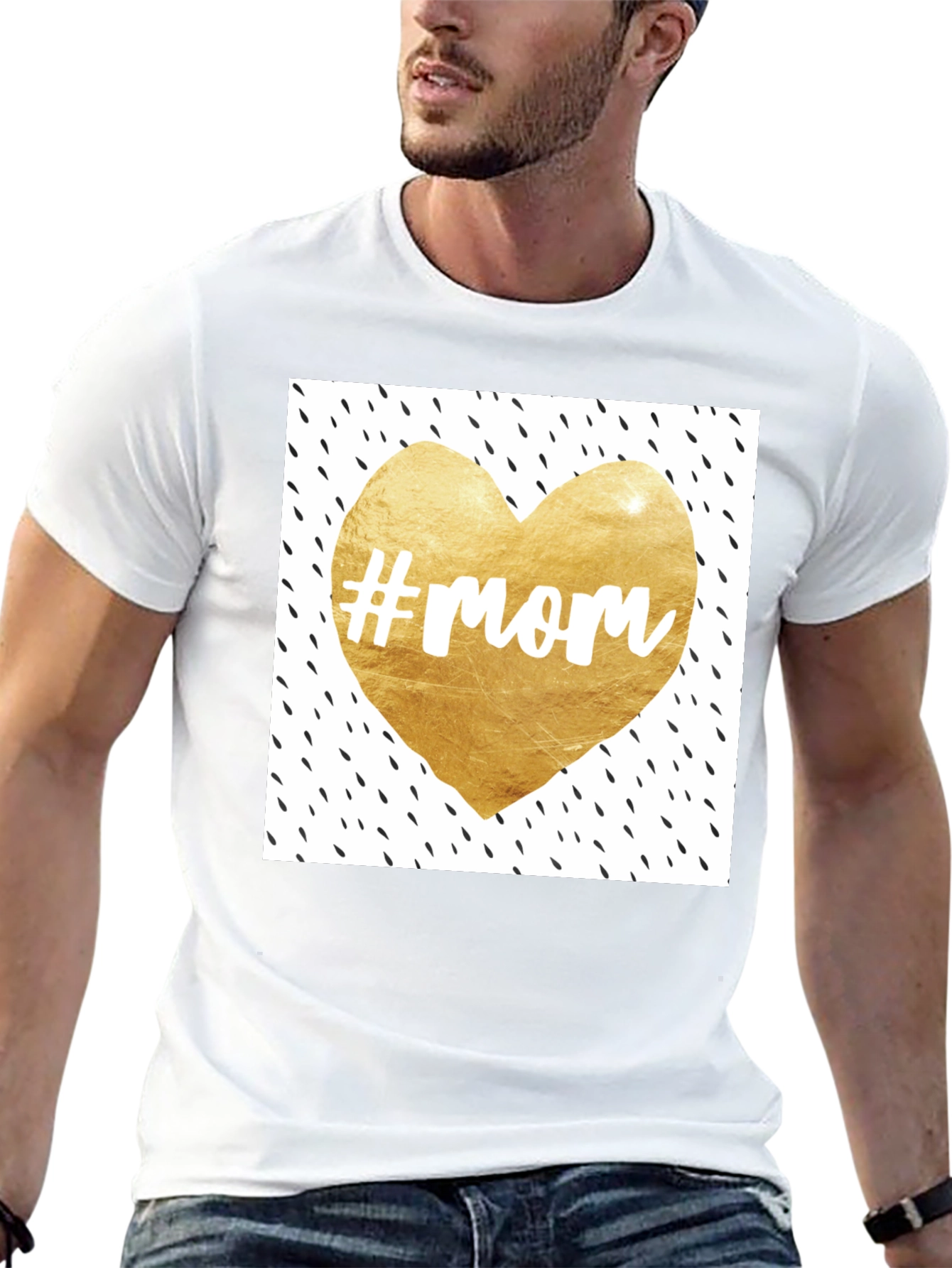 Mom Heart Graphic Tee - Trendy Black T-Shirt