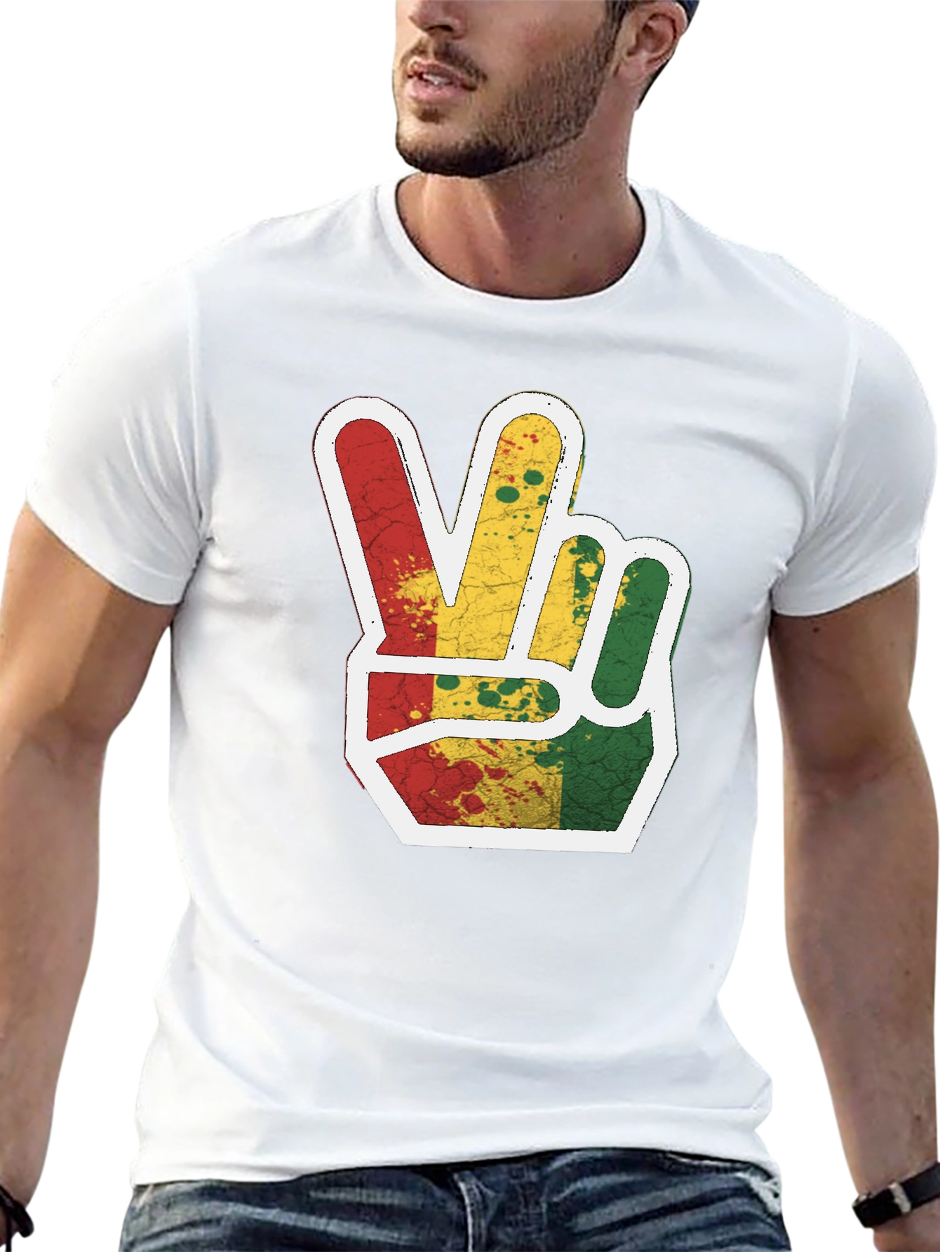 Rasta Peace Sign Graphic Tee