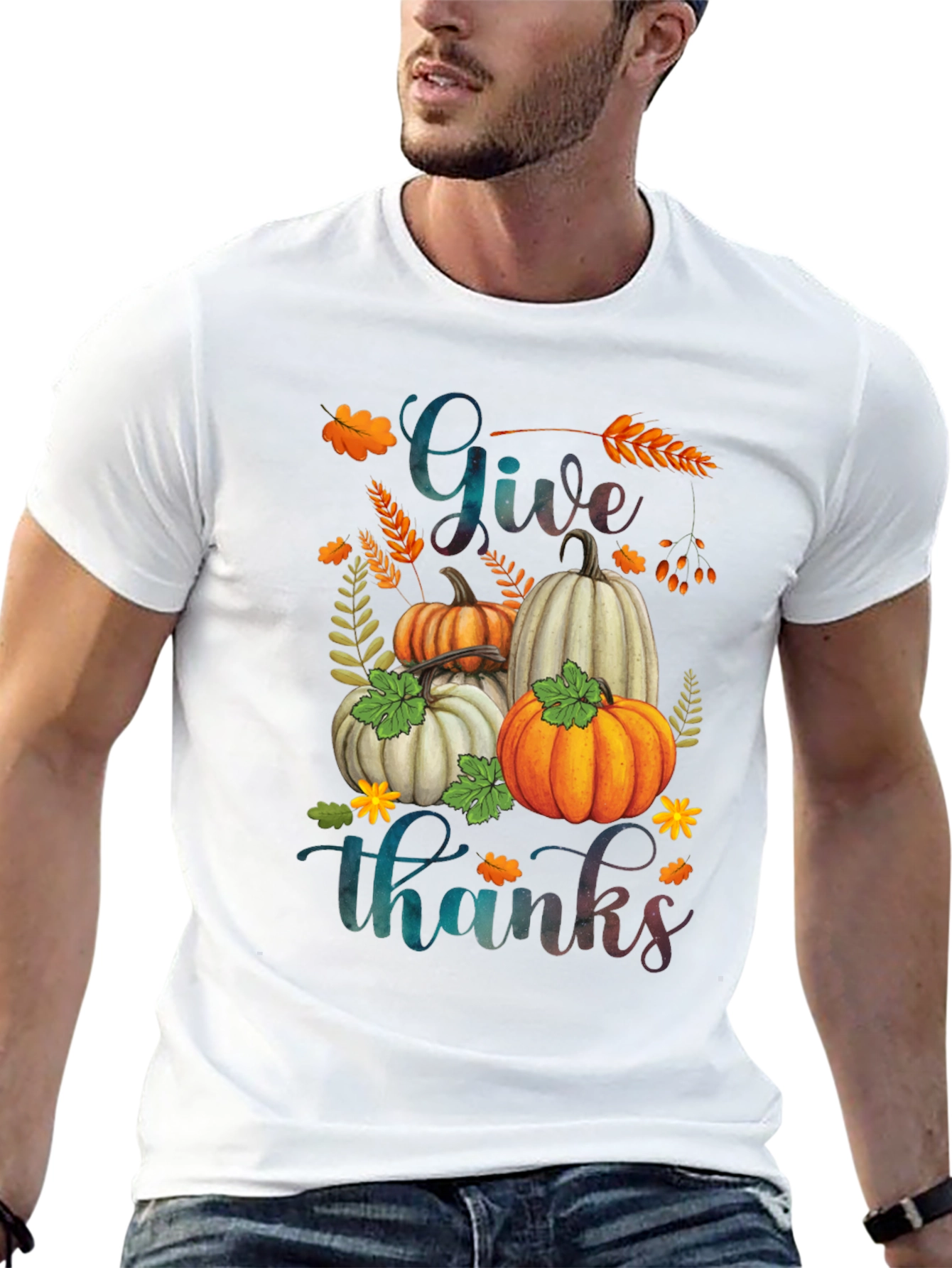 Give Thanks Pumpkin T-Shirt - Fall Apparel