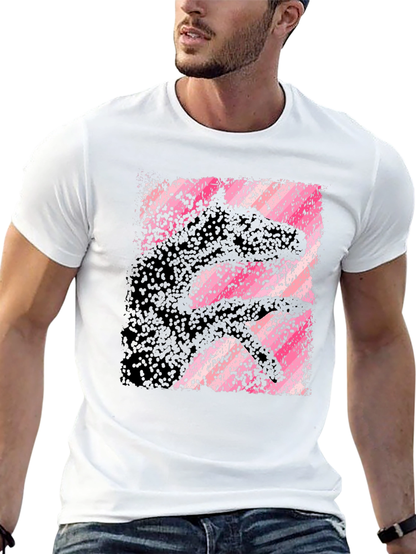Abstract Hand Shadow Animal Graphic T-Shirt