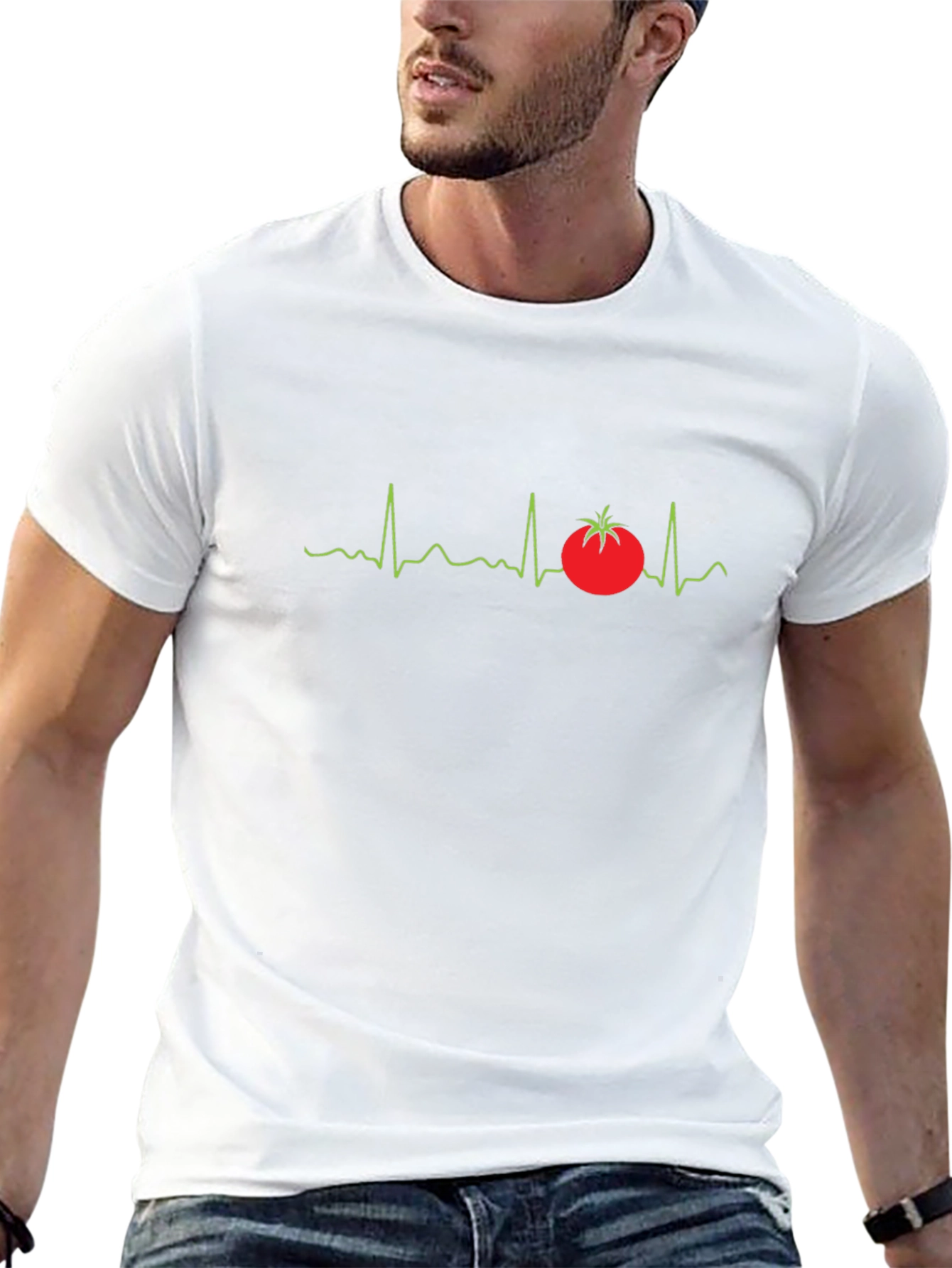 Tomato Heartbeat Graphic T-Shirt - Black