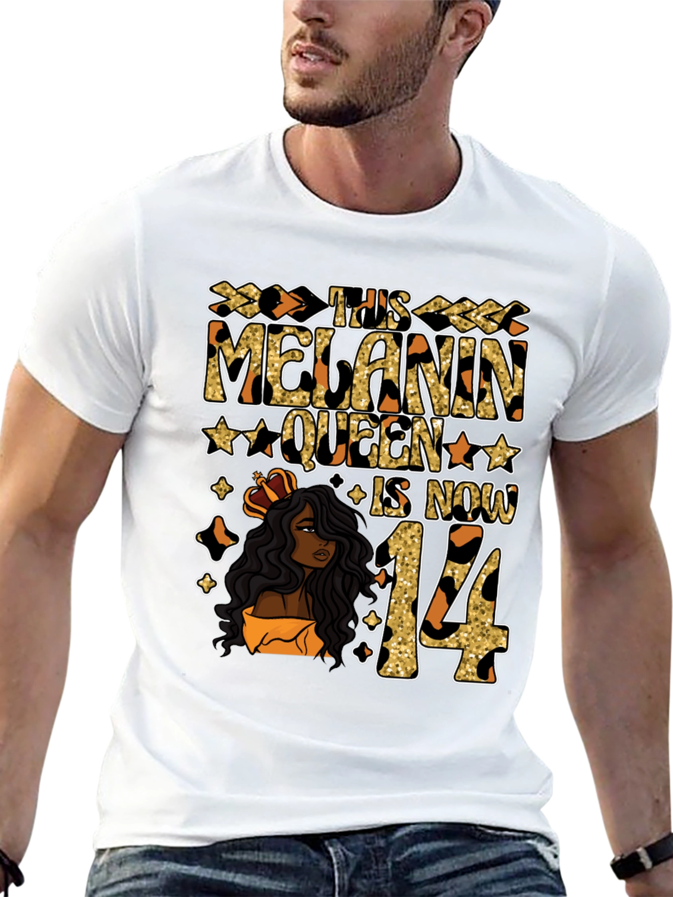 Melanin Queen 14th Birthday T-Shirt