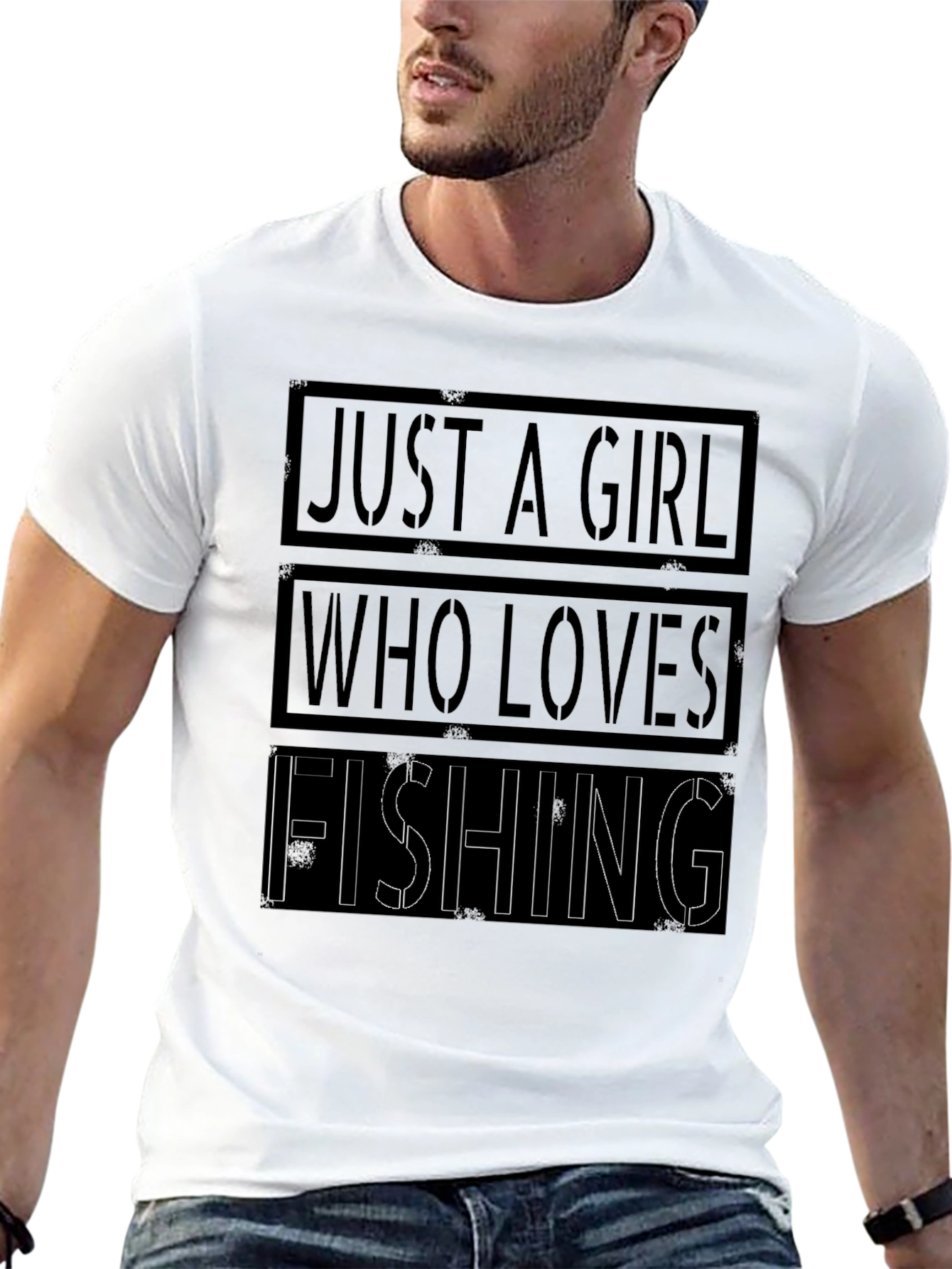 Just A Girl Who Loves Fishing T-Shirt - Black