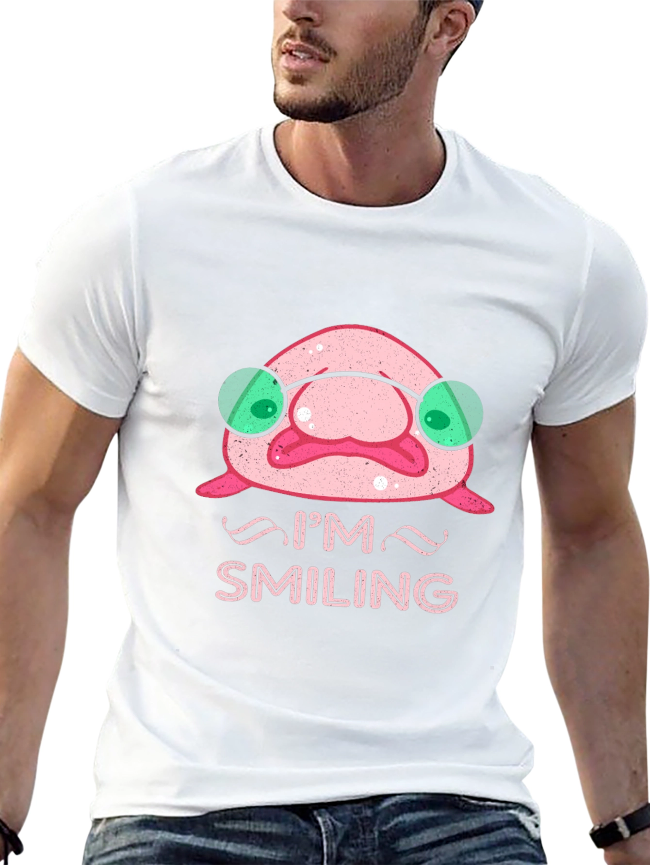 Smiling Blobfish Graphic Tee - Funny Ocean Creature Shirt