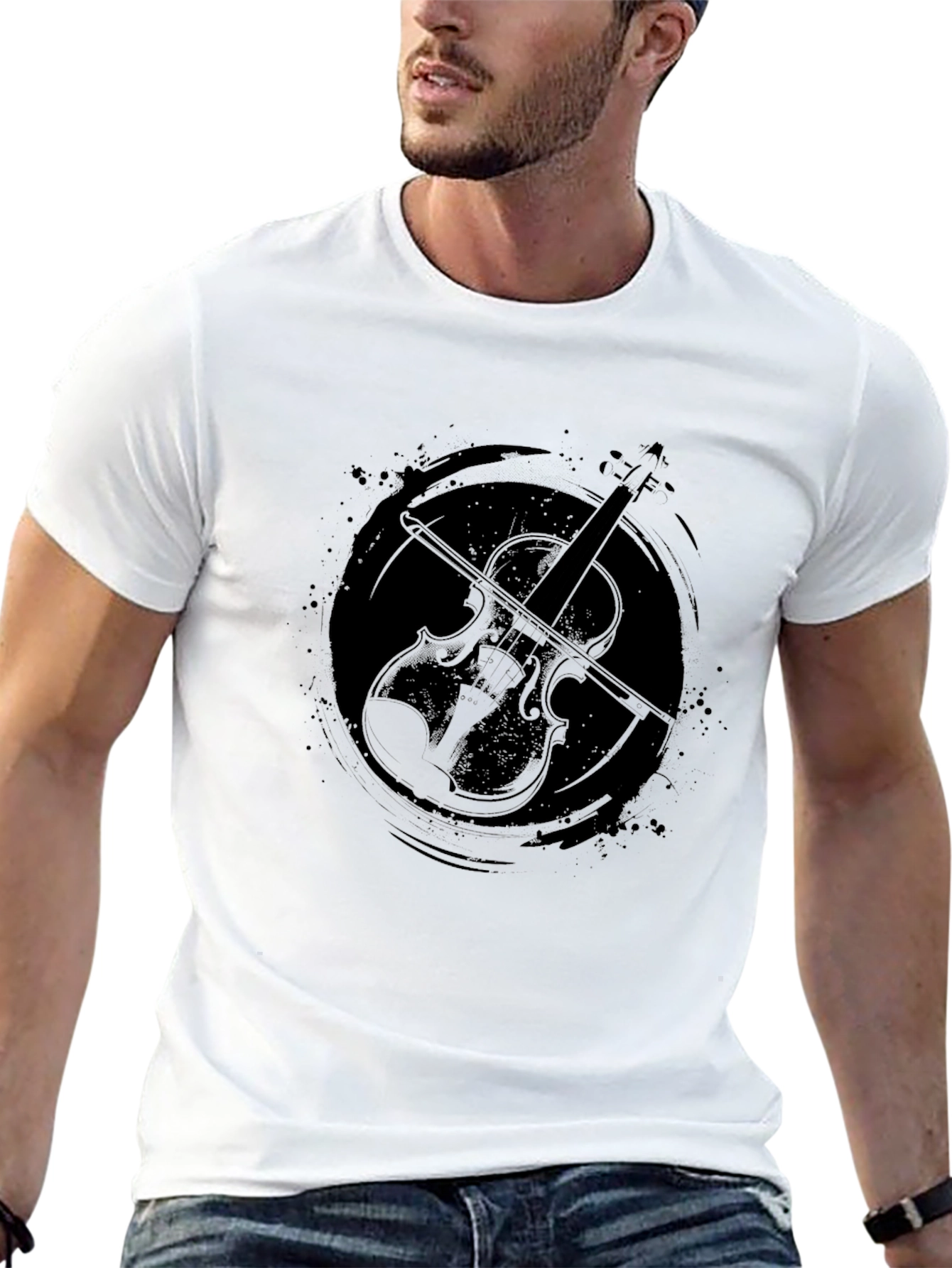 Violin Graphic Tee - Stylish Musician T-Shirt
