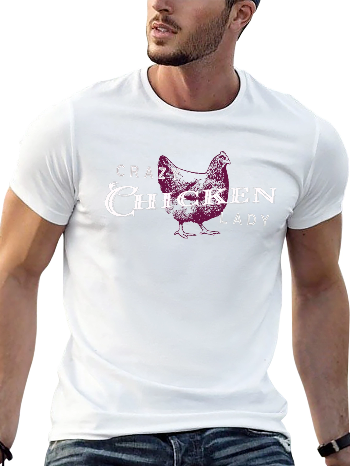 Crazy Chicken Lady Graphic T-Shirt - Black