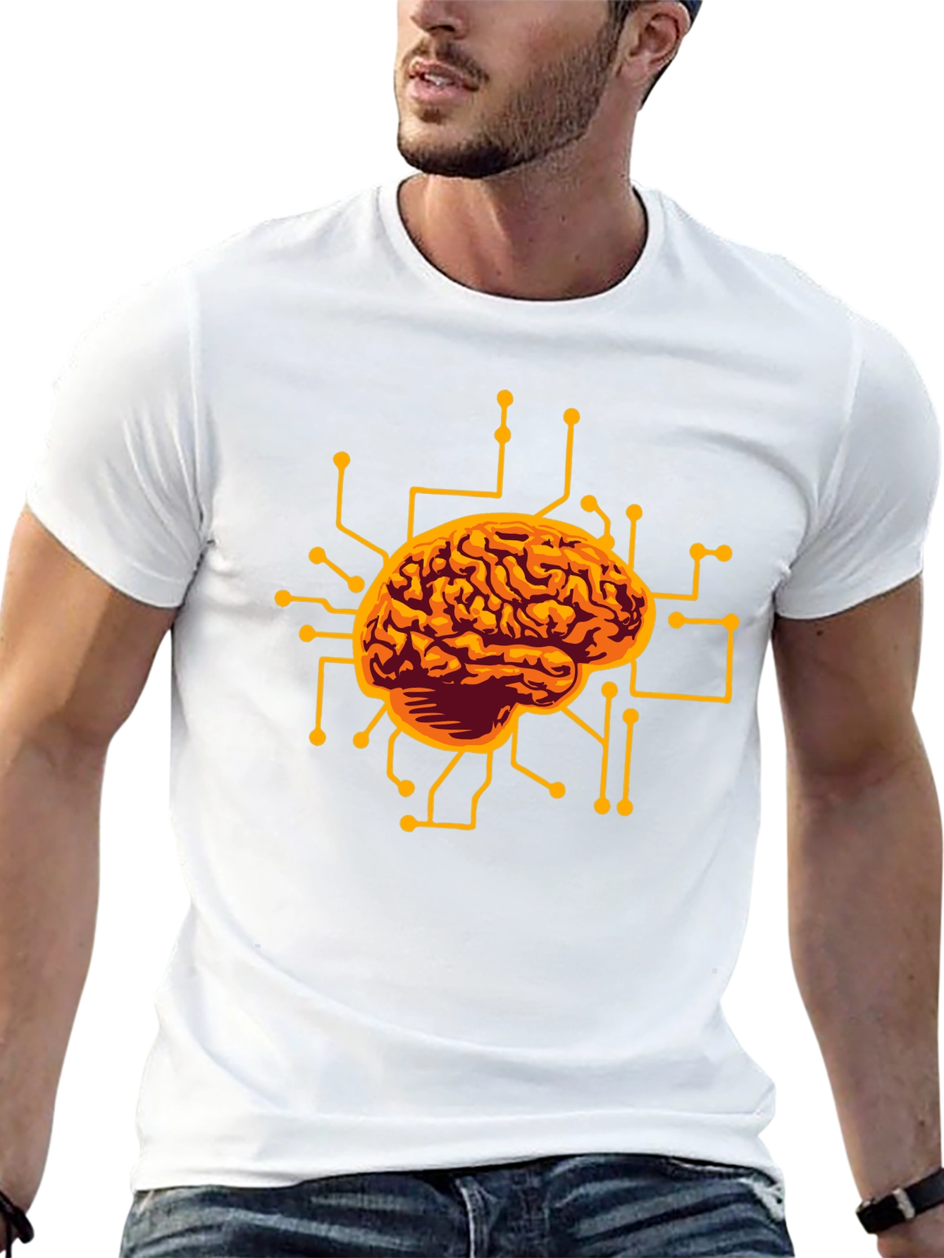 Brain Circuit Black Graphic Tee