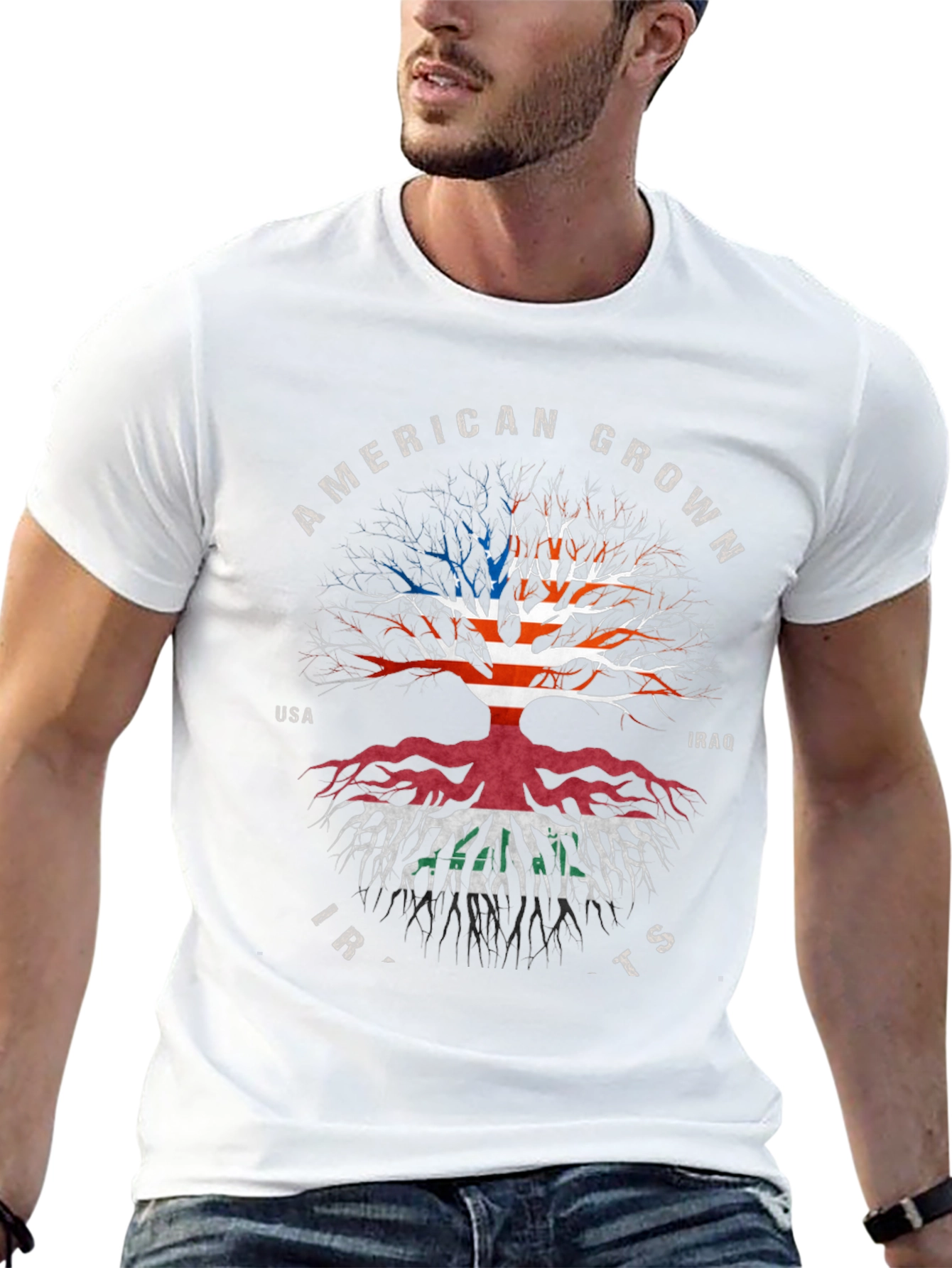 American Grown Iraqi Roots Black T-Shirt