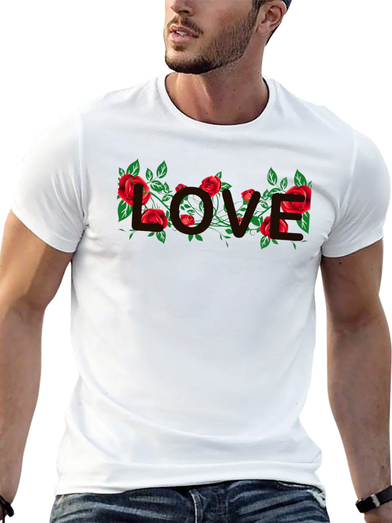 Floral LOVE T-Shirt - Black
