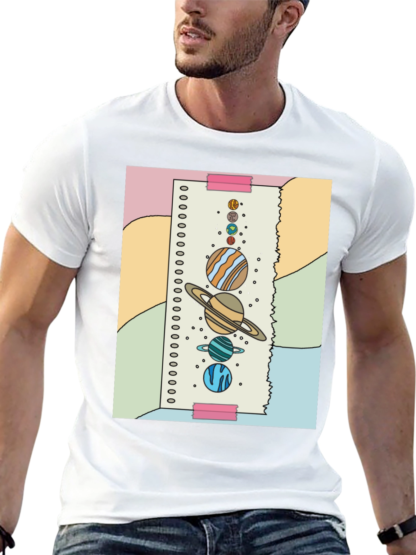 Planet Sketch T-Shirt - Fun Space Design