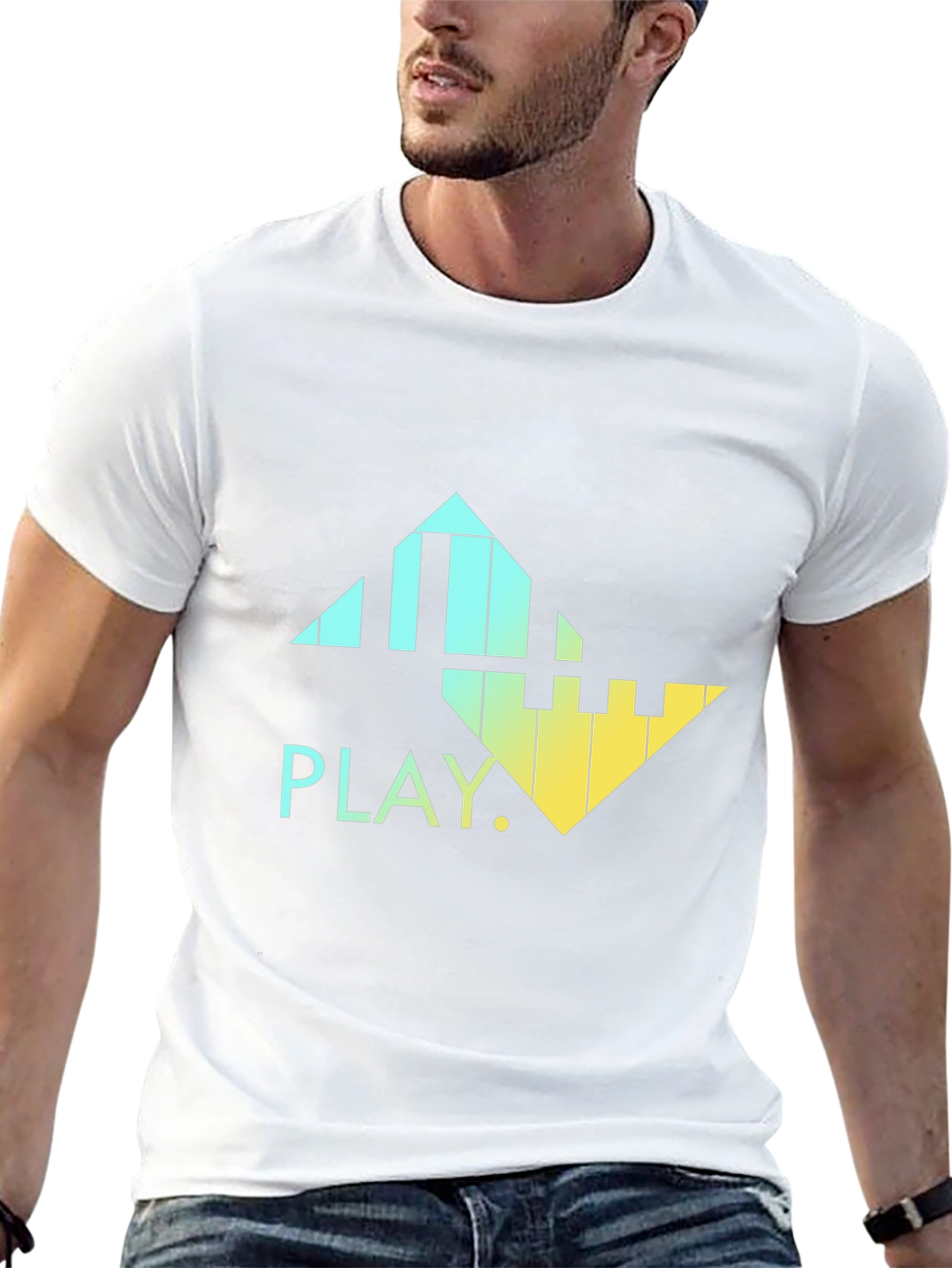 Gradient Piano Keys T-Shirt - PLAY Music Tee