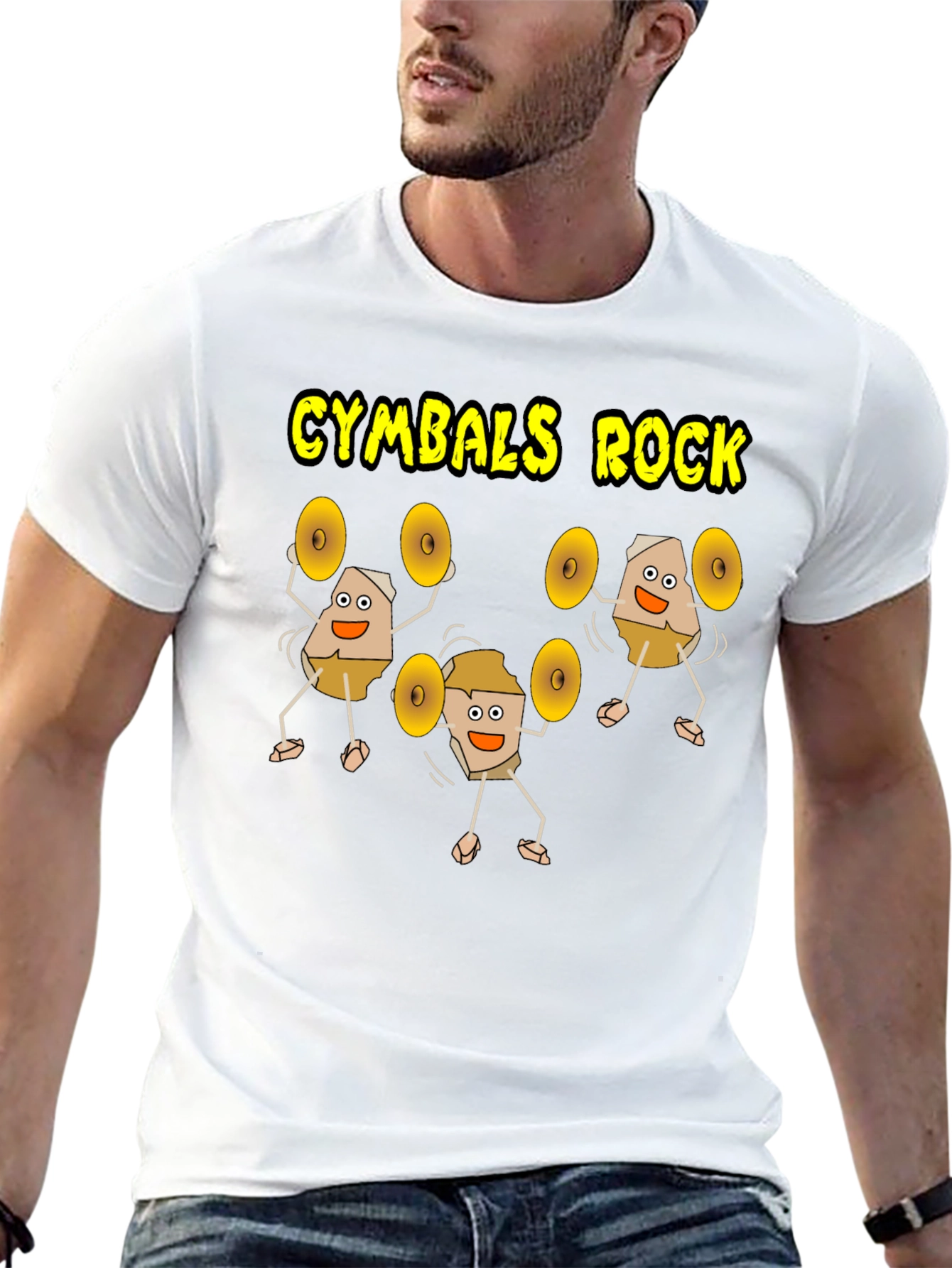 Cymbals Rock Graphic T-Shirt - Black Cotton Tee