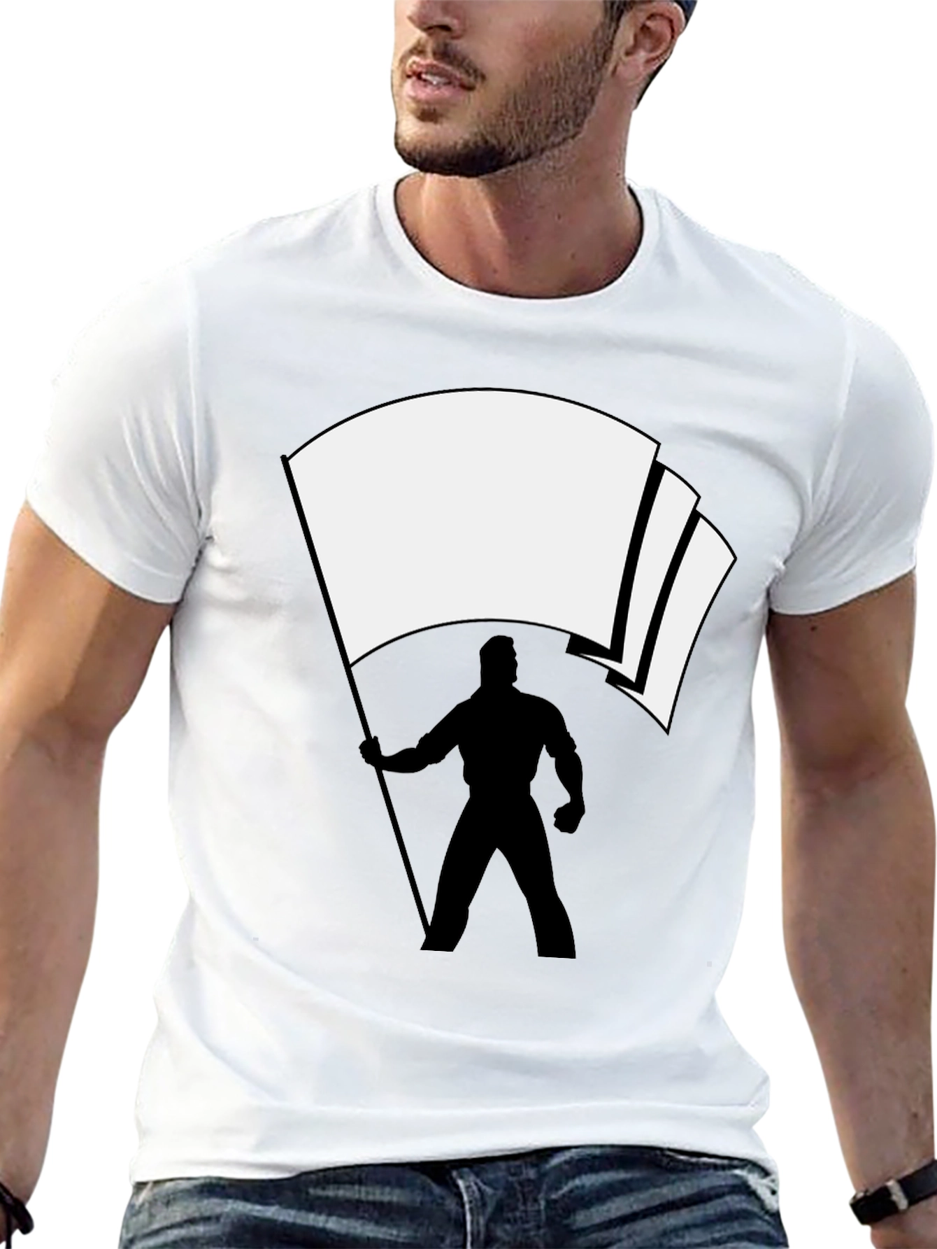 Flag Bearer Graphic Tee - Black Cotton Blend