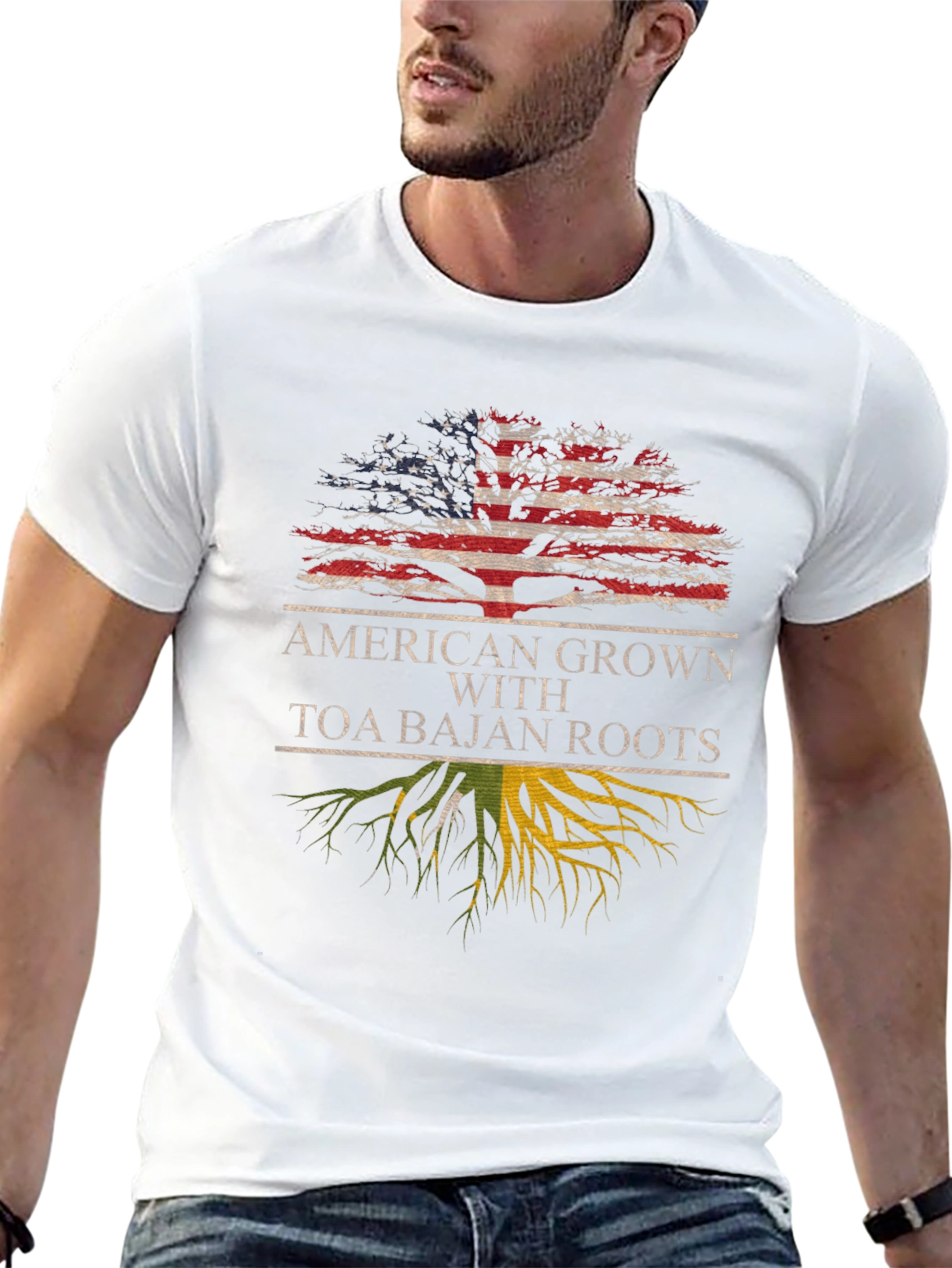 American Grown with TOA Bajan Roots T-Shirt