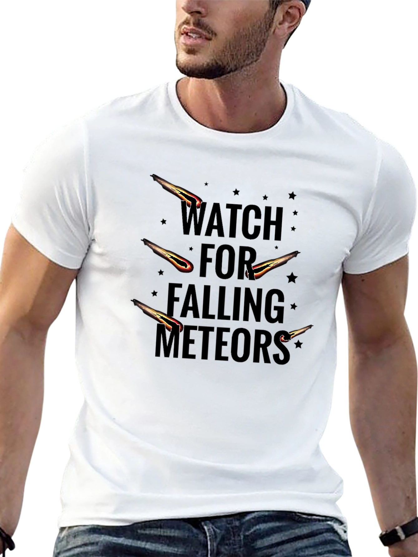 Watch for Falling Meteors Black Graphic Tee