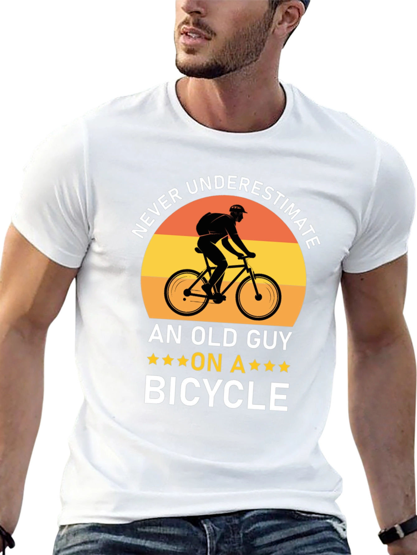 Never Underestimate Old Guy On Bicycle T-Shirt