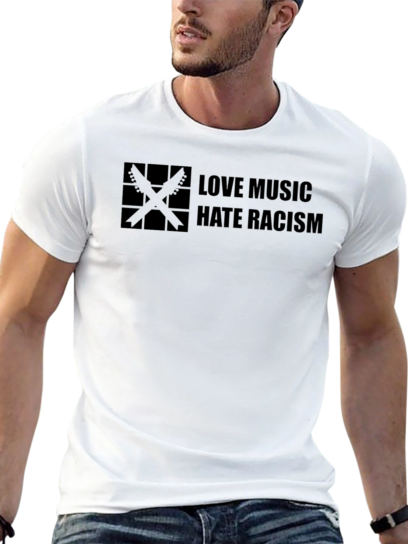 Love Music Hate Racism Black T-Shirt