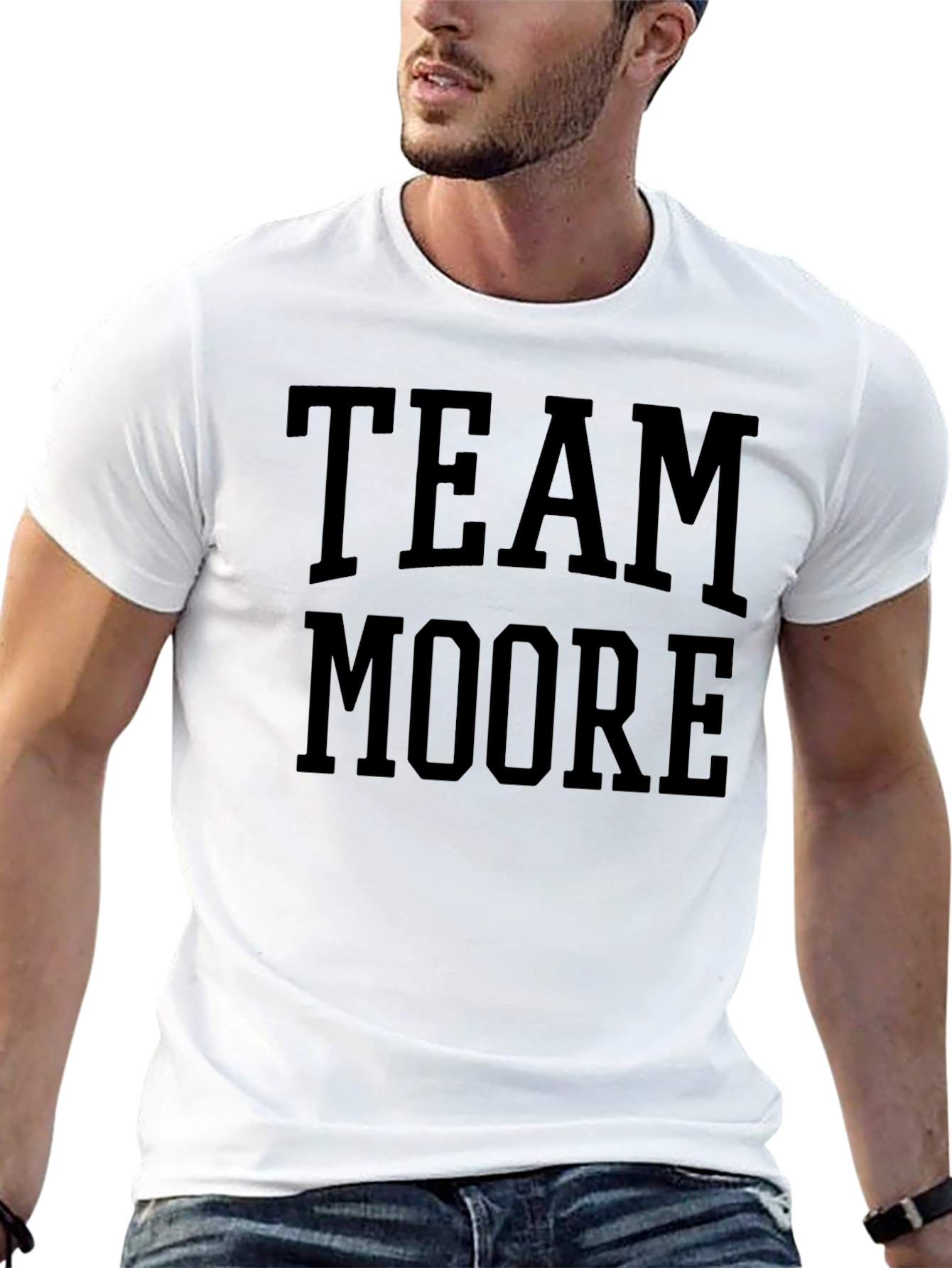 Team Moore Black Cotton Graphic Tee
