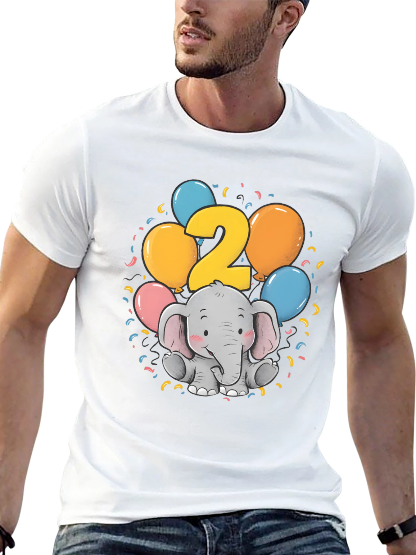 Cute Elephant 2nd Birthday T-Shirt