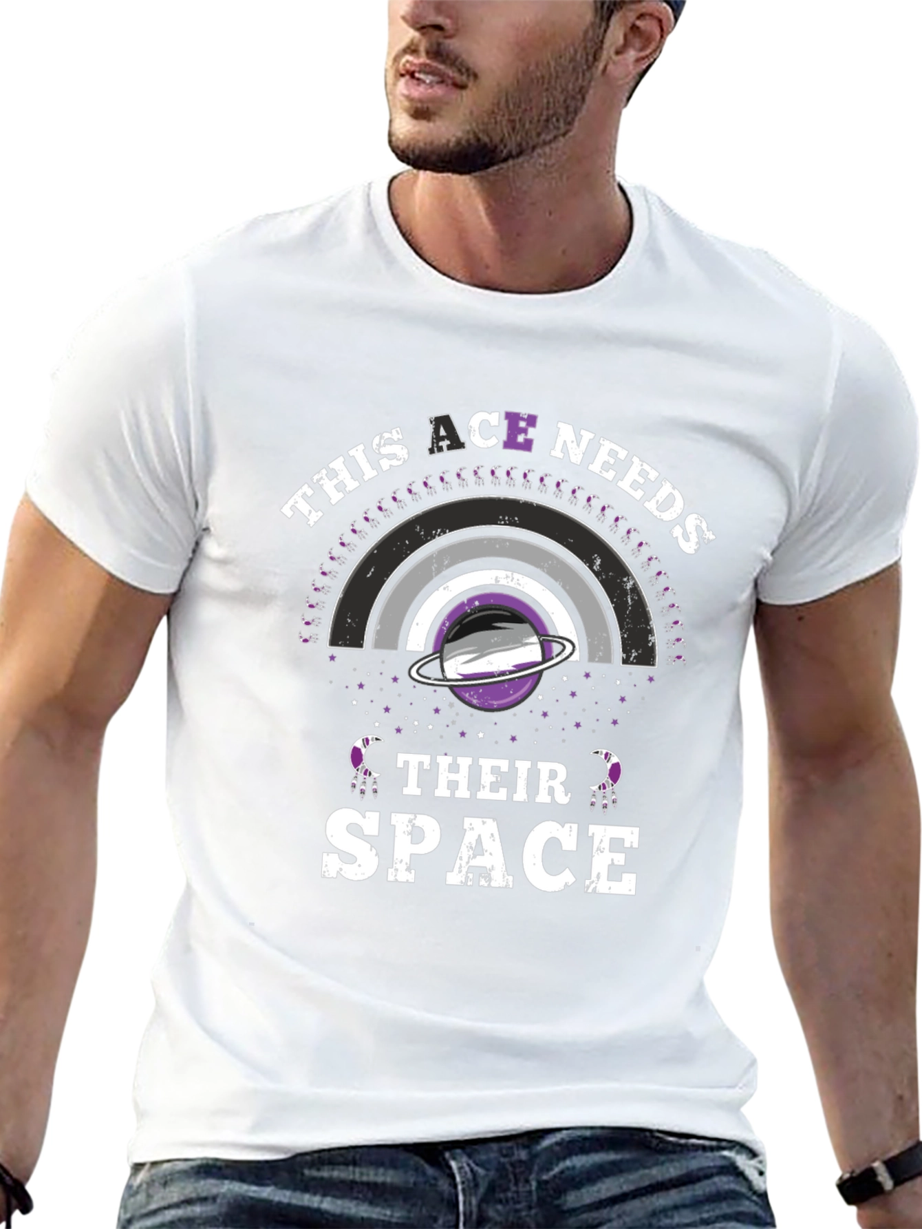 Ace Needs Space T-Shirt Asexual Pride Galaxy Tee