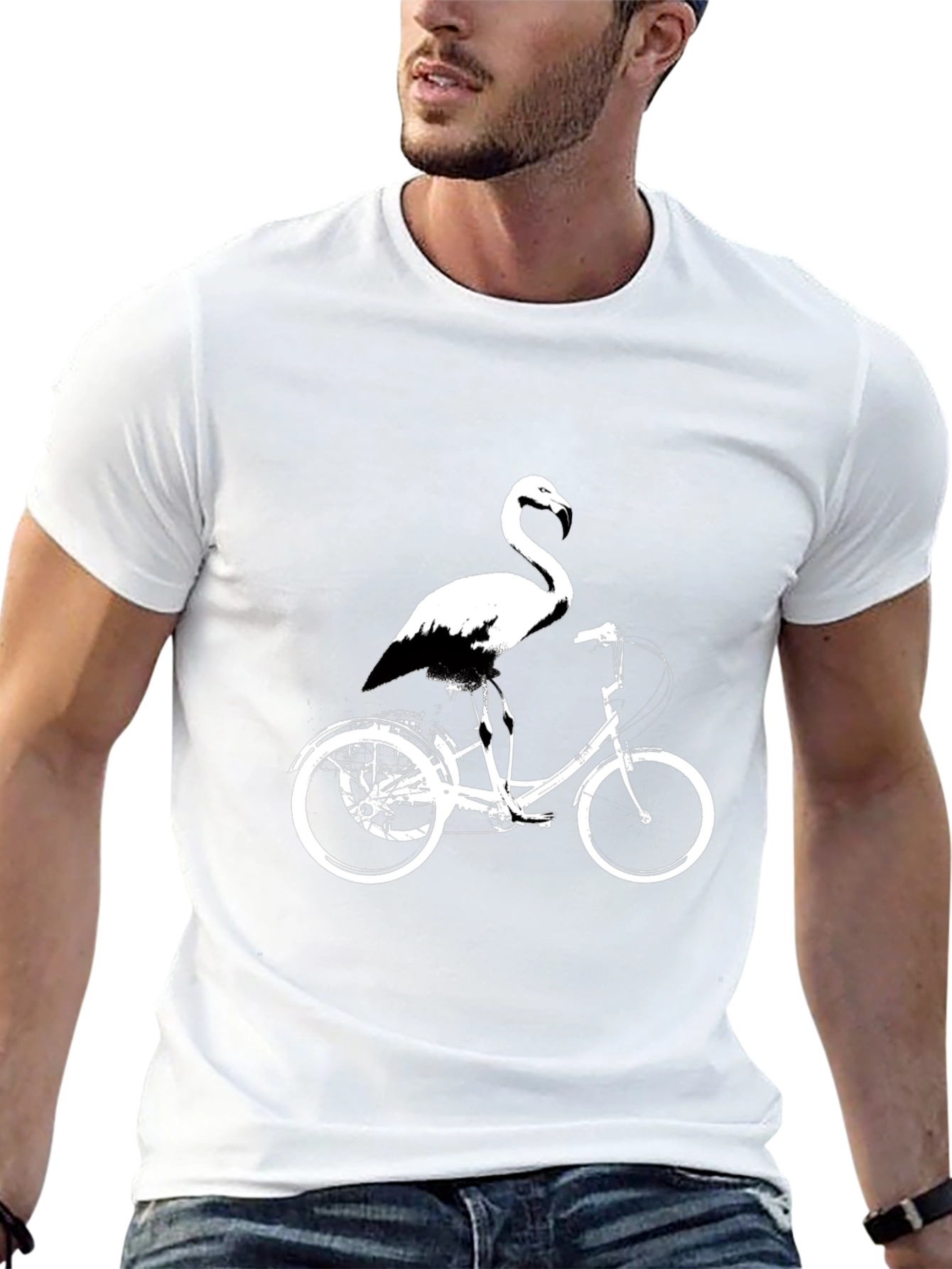 Flamingo on Bike Graphic Tee