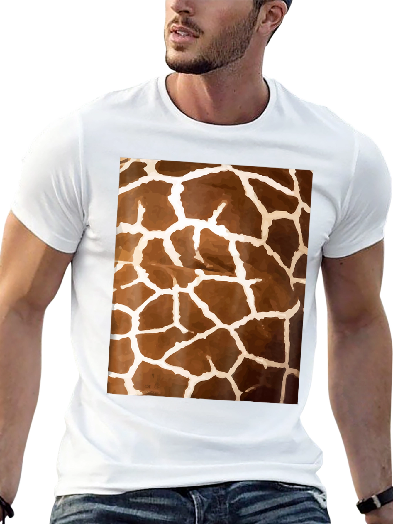 Giraffe Print T-Shirt - Unique Animal Pattern Tee